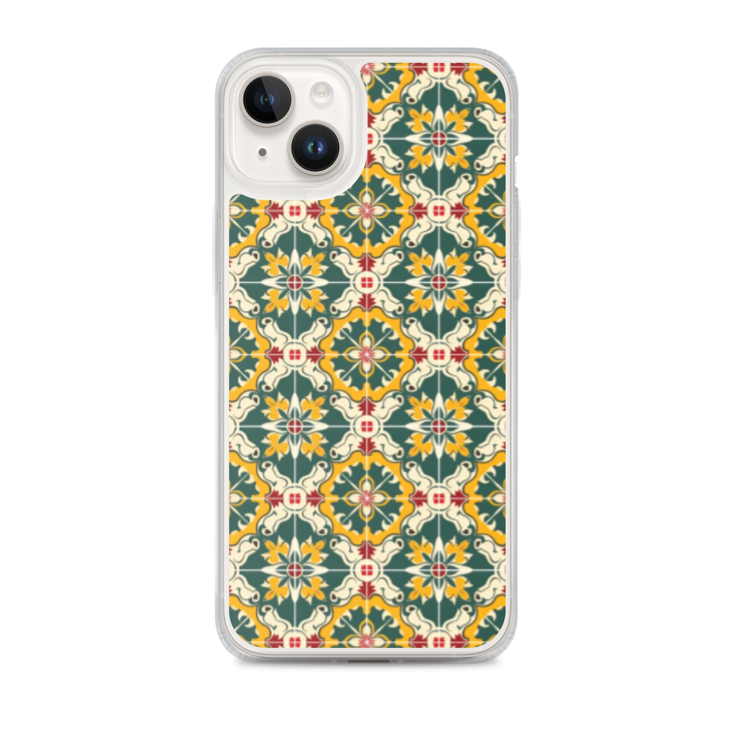 iPhone Case Green Colorful Traditional Maltese Cement Tile Pattern