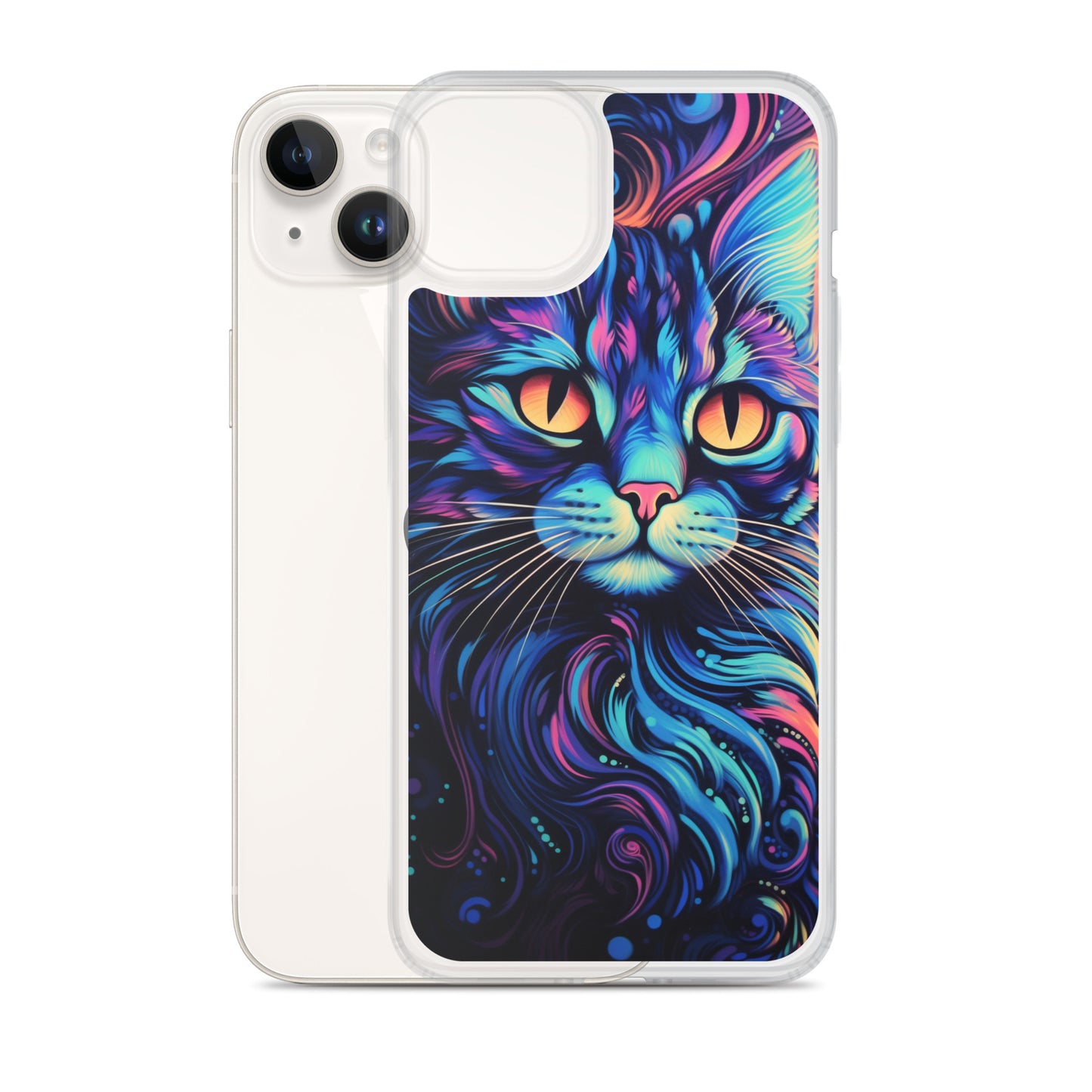 Blacklight Styled Cat iPhone Case