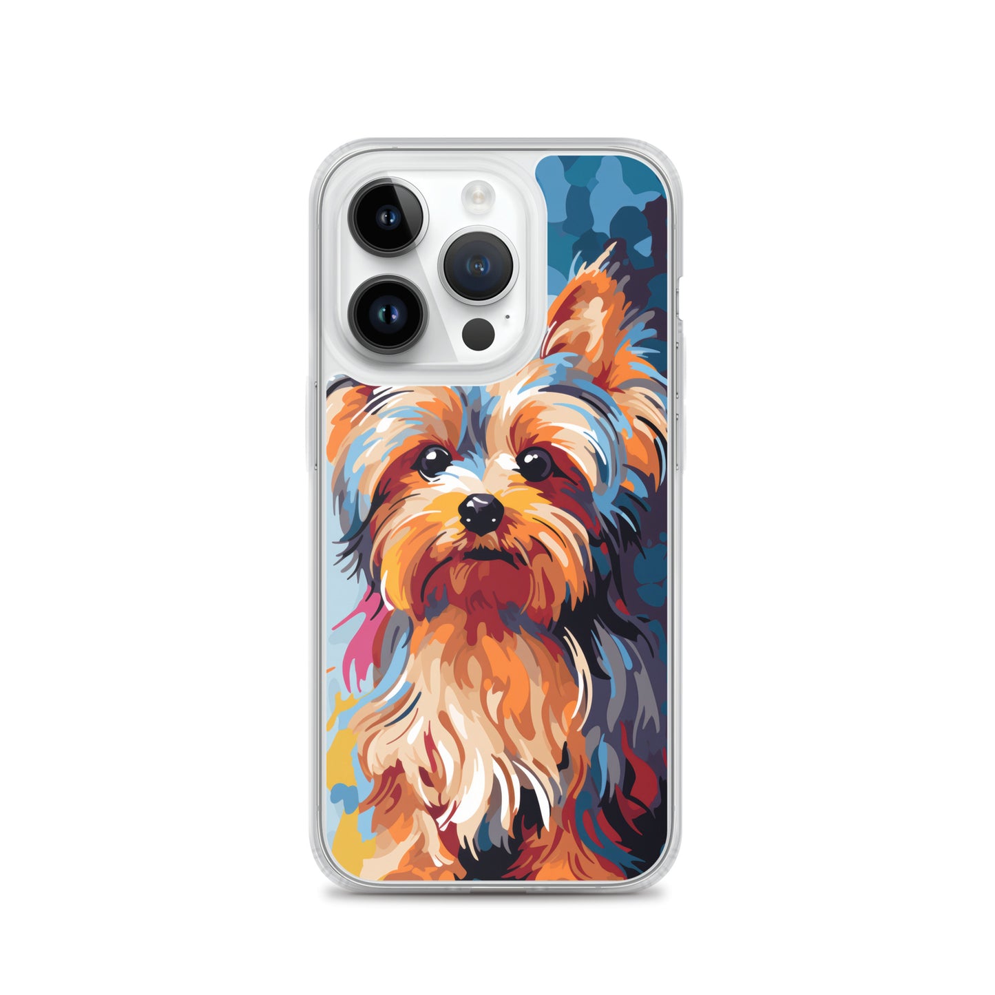 iPhone Case Painted Yorkshire Terrier Blue