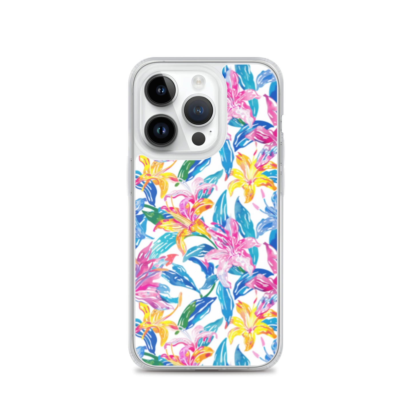 iPhone Case Colorful Floral Watercolor Blue Yellow Pink