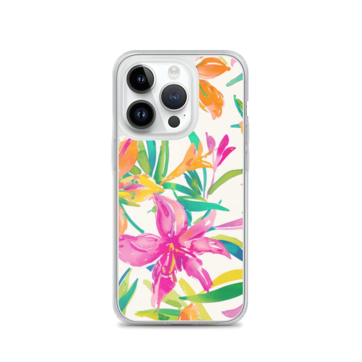 iPhone Case Colorful Floral Watercolor Pink Orange