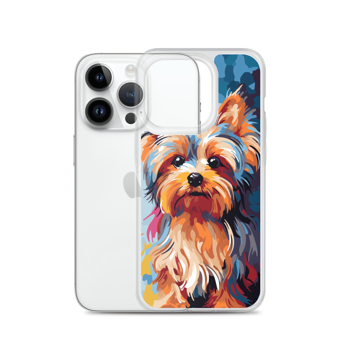 iPhone Case Painted Yorkshire Terrier Blue