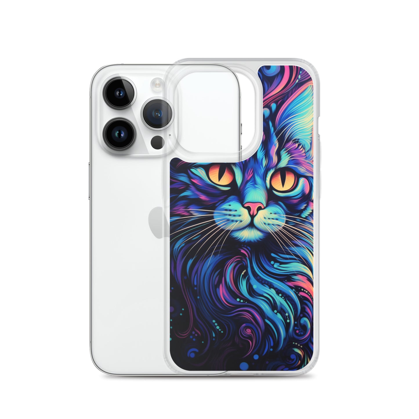 Blacklight Styled Cat iPhone Case
