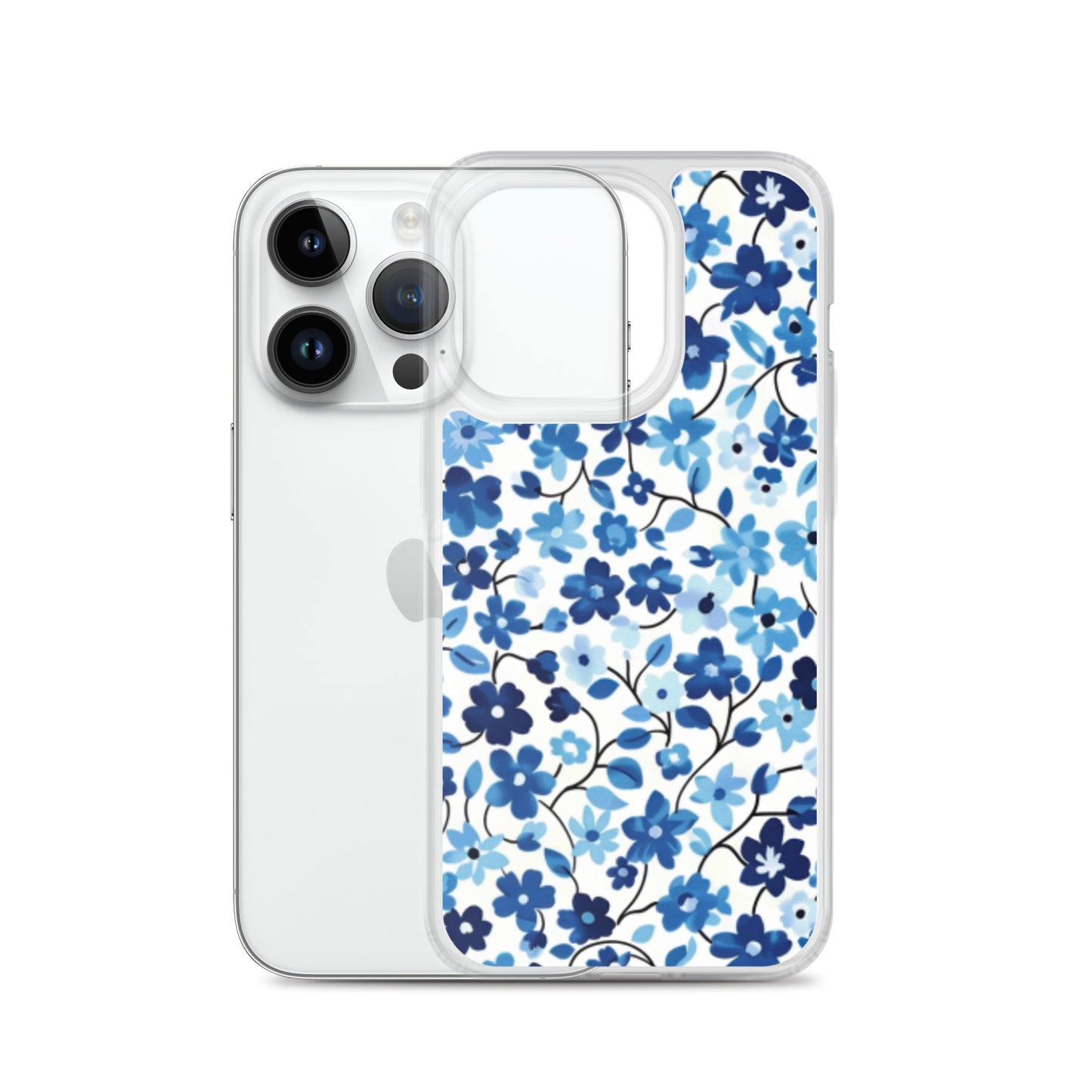 iPhone Case Blue Watercolor Flowers
