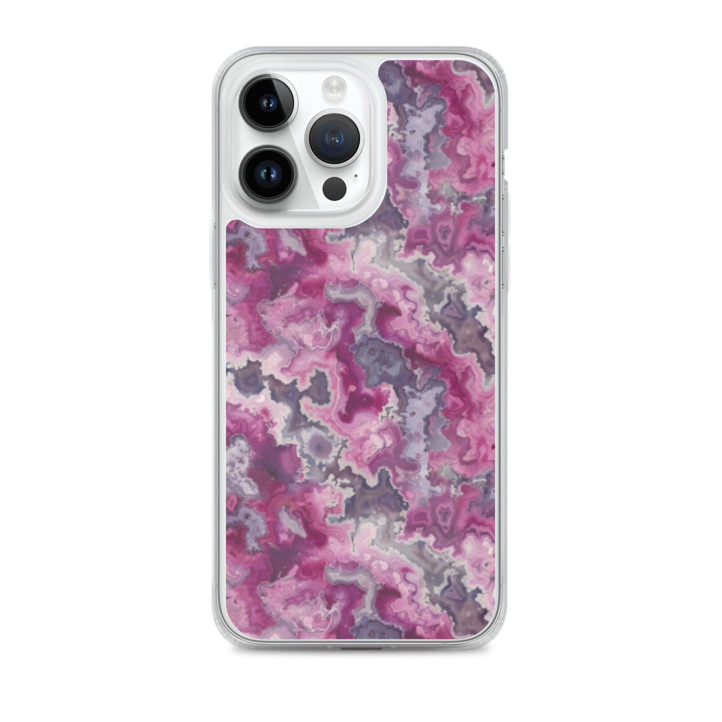 iPhone Case Pink Moss Agate Pattern