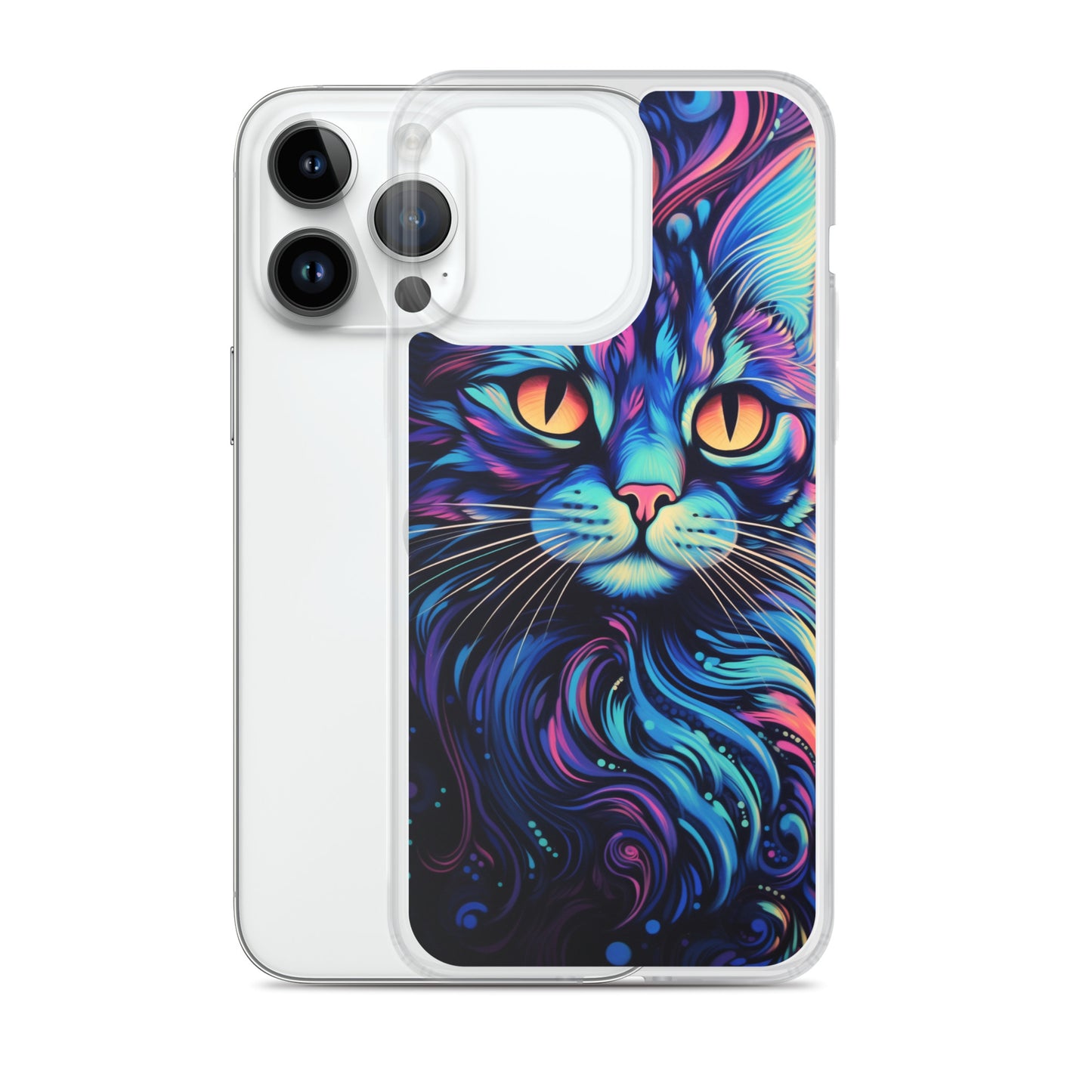 Blacklight Styled Cat iPhone Case