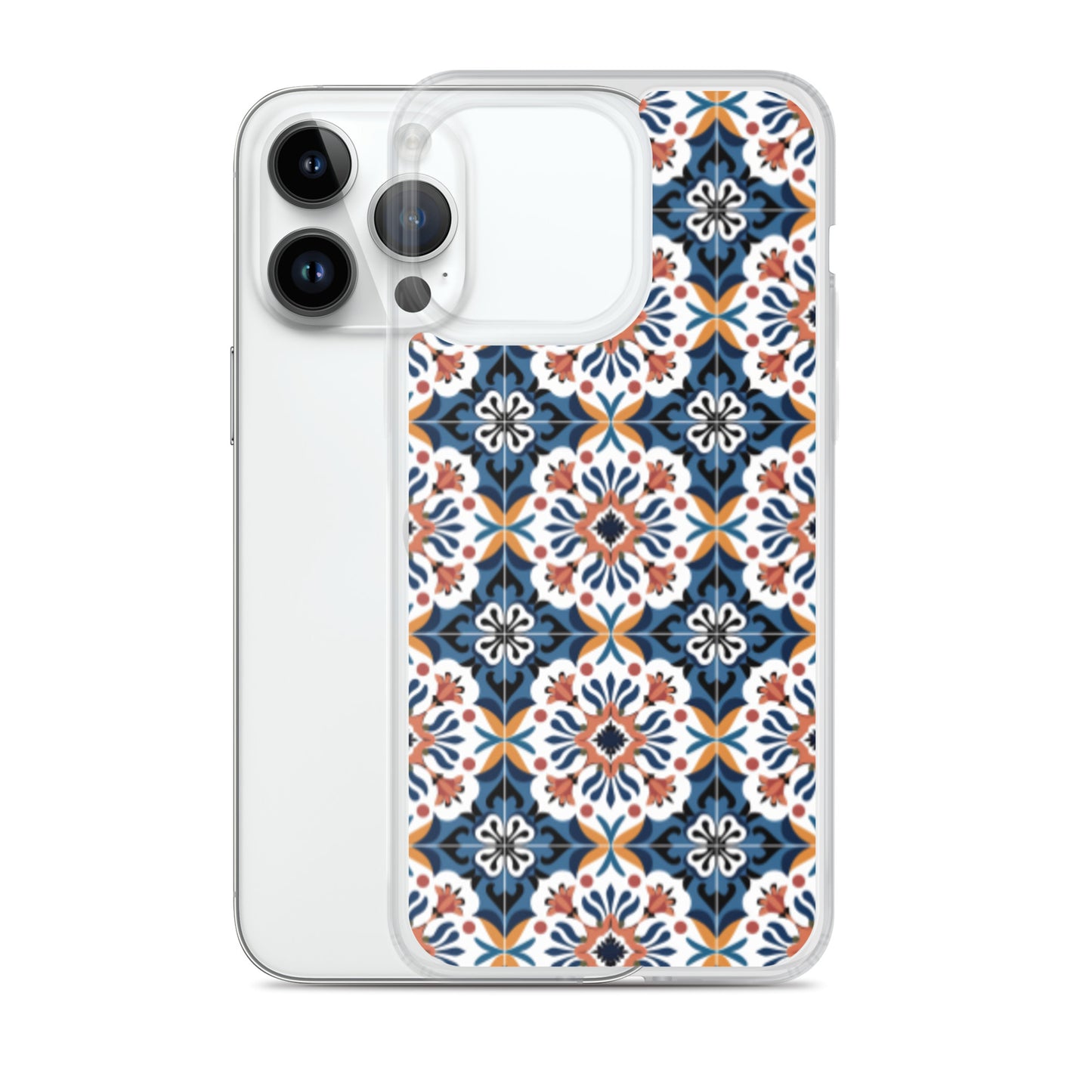 iPhone Case Classic Encaustic Tile Orange & Blue