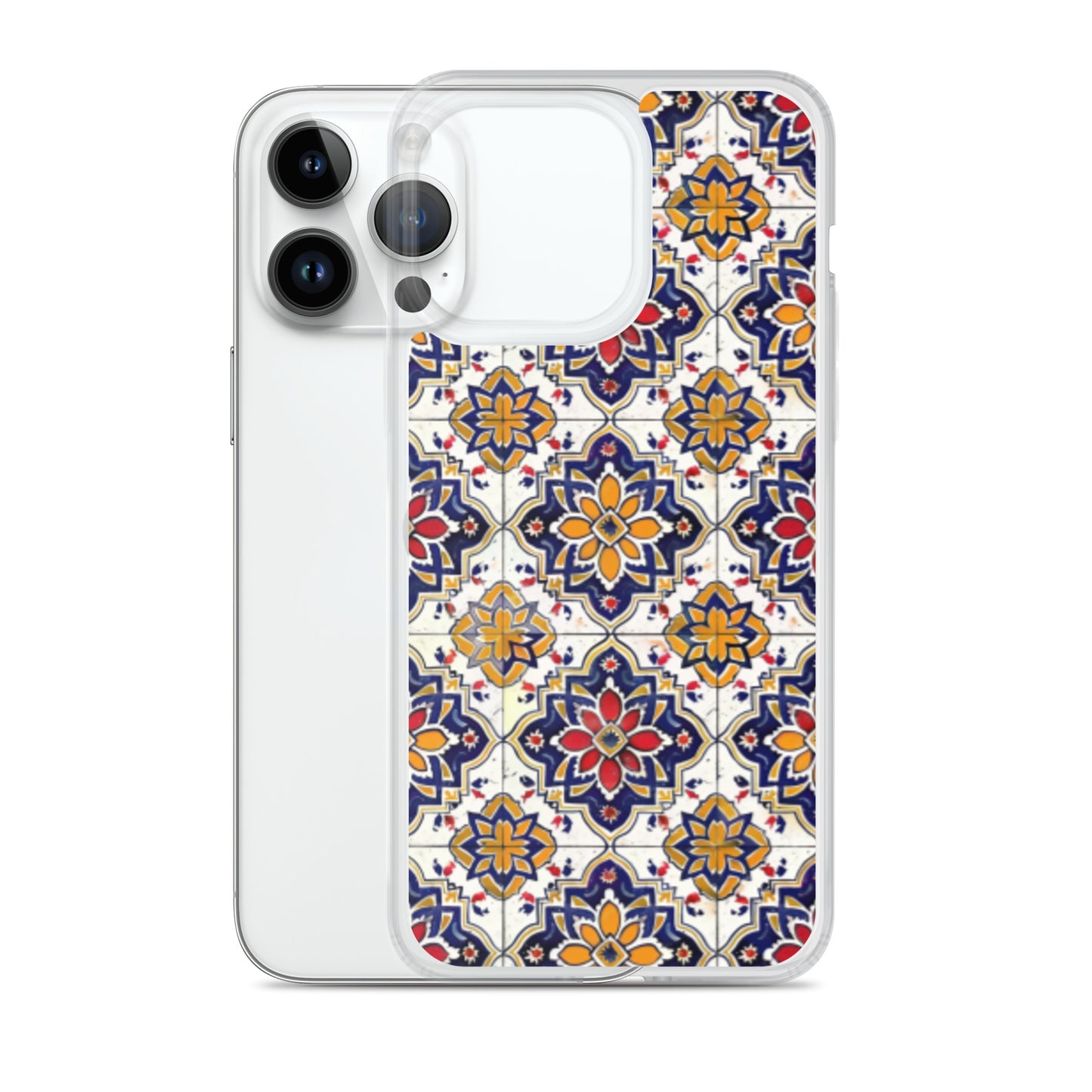 iPhone Case Colorful Andalusian Ceramic Tile Blue Orange Red