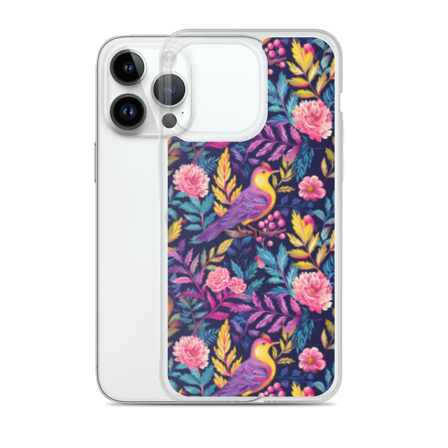 iPhone Case Colorful Flowers Plants and Birds