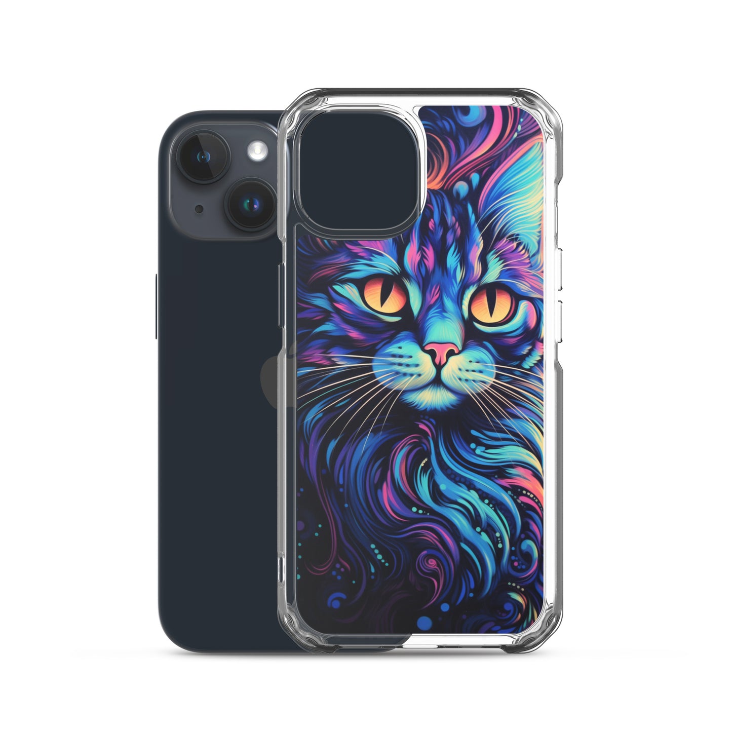Blacklight Styled Cat iPhone Case