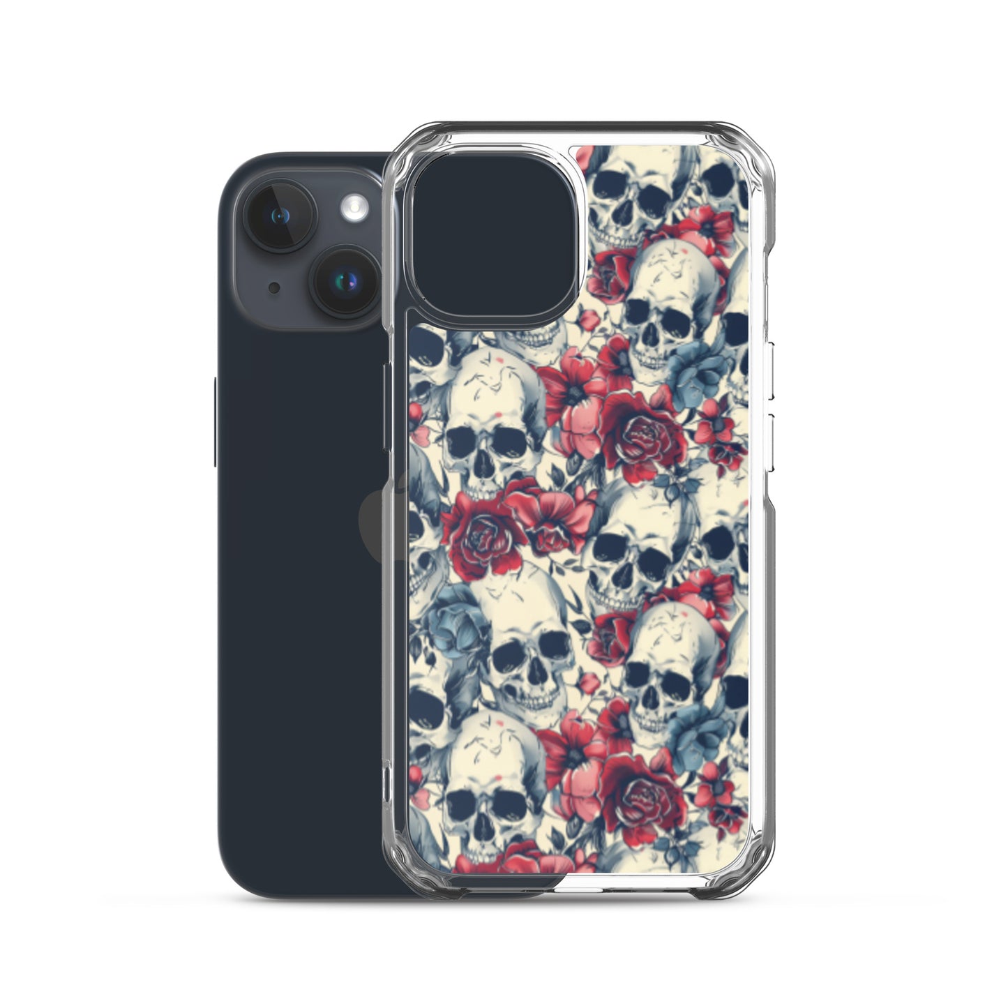 iPhone Case Skulls and Red Roses