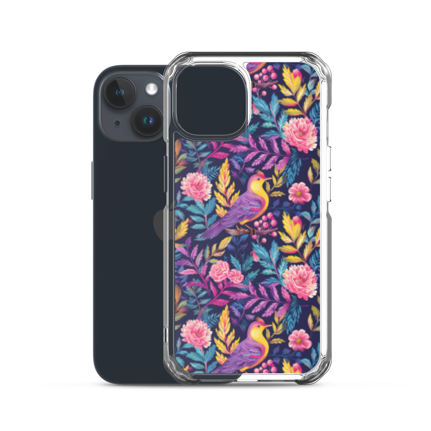 iPhone Case Colorful Flowers Plants and Birds