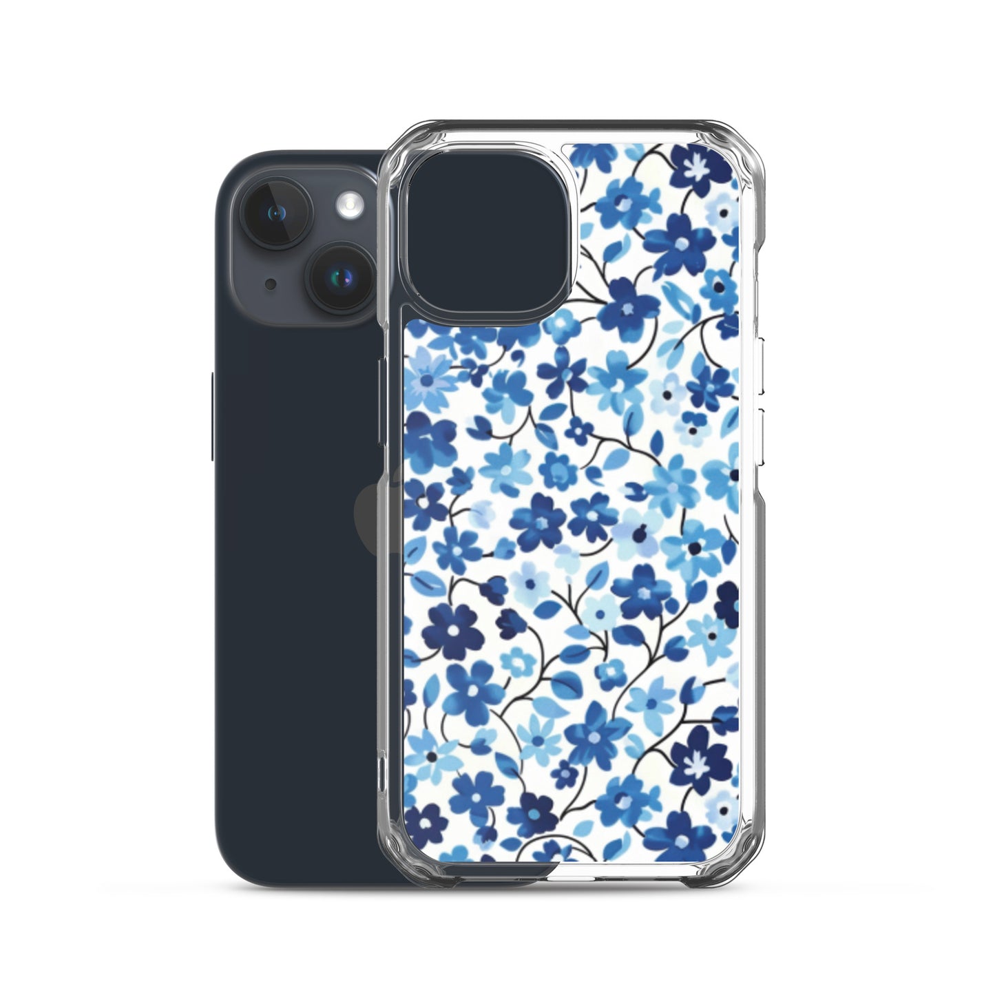 iPhone Case Blue Watercolor Flowers