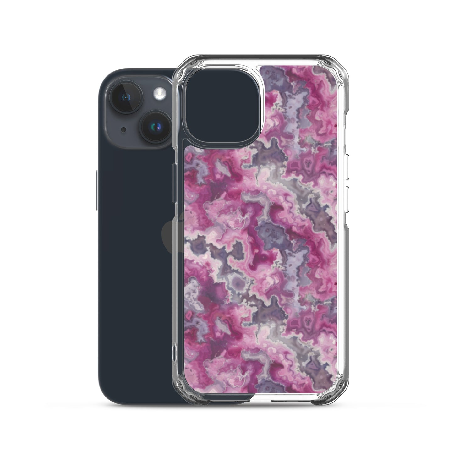 iPhone Case Pink Moss Agate Pattern