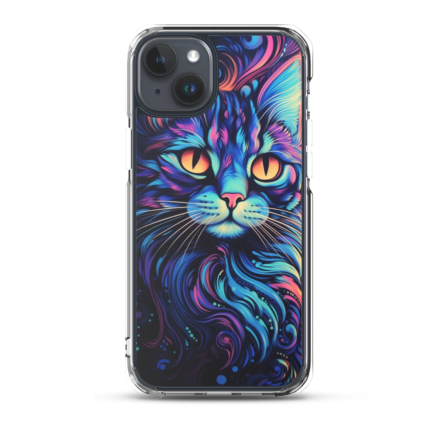 Blacklight Styled Cat iPhone Case