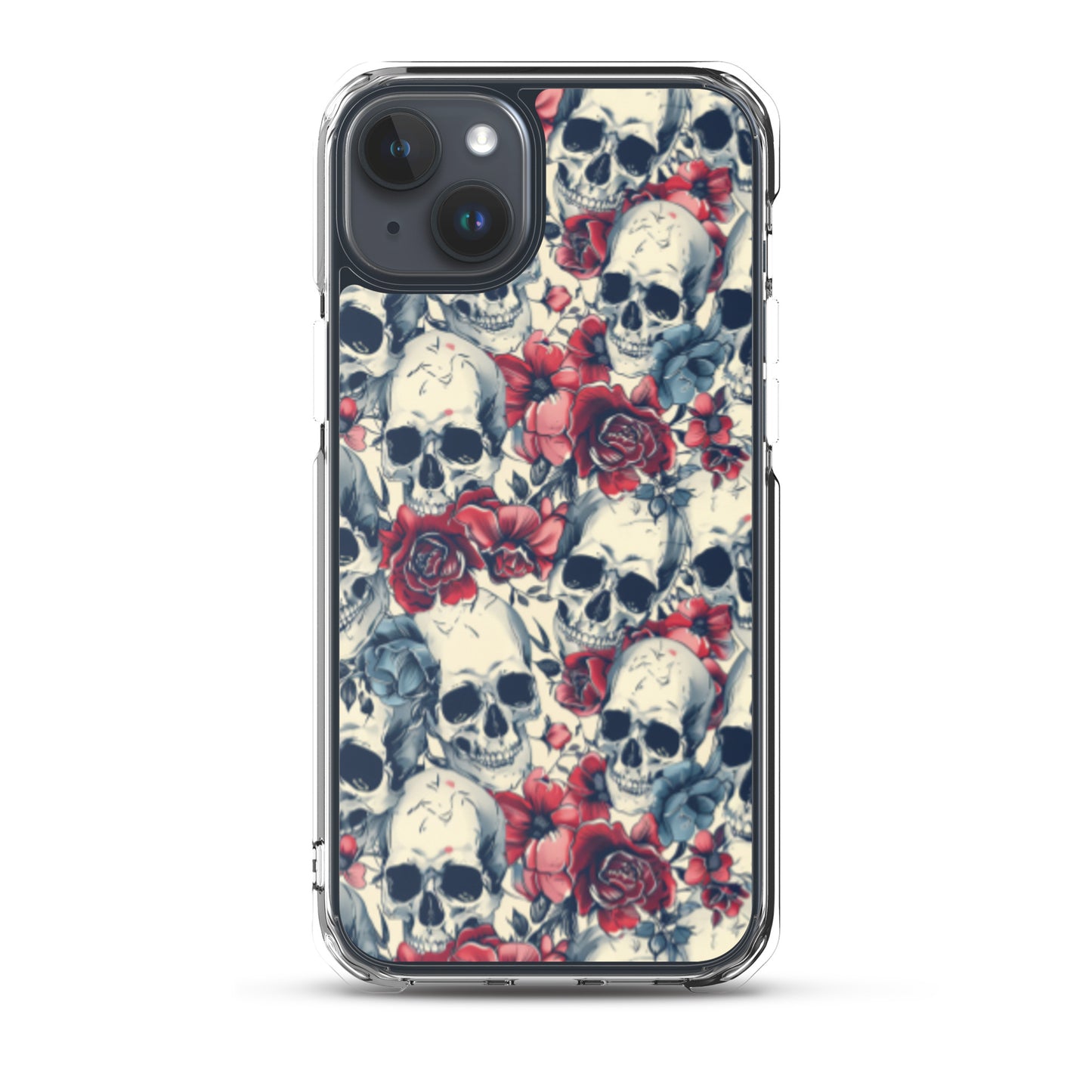 iPhone Case Skulls and Red Roses