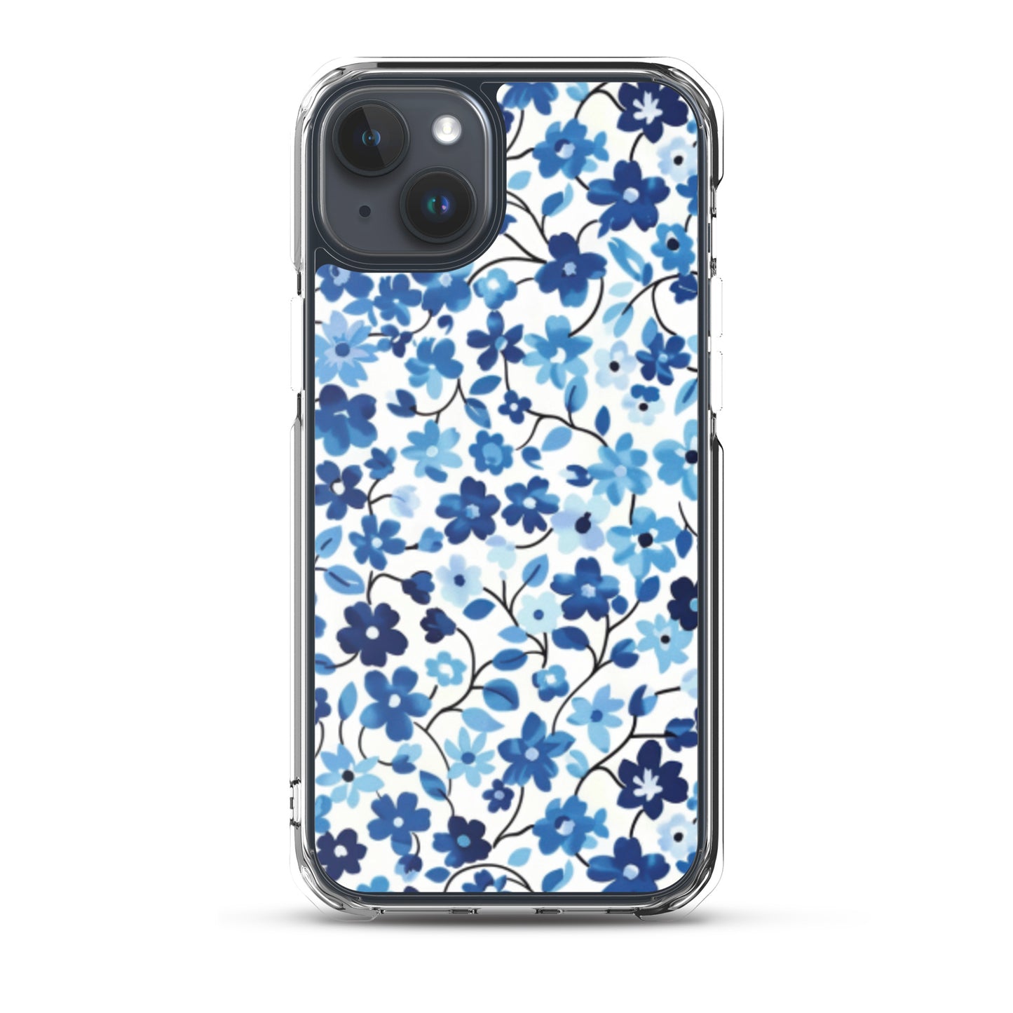 iPhone Case Blue Watercolor Flowers