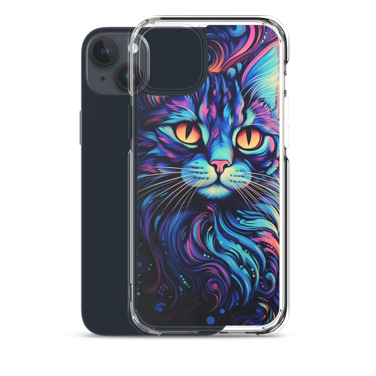 Blacklight Styled Cat iPhone Case