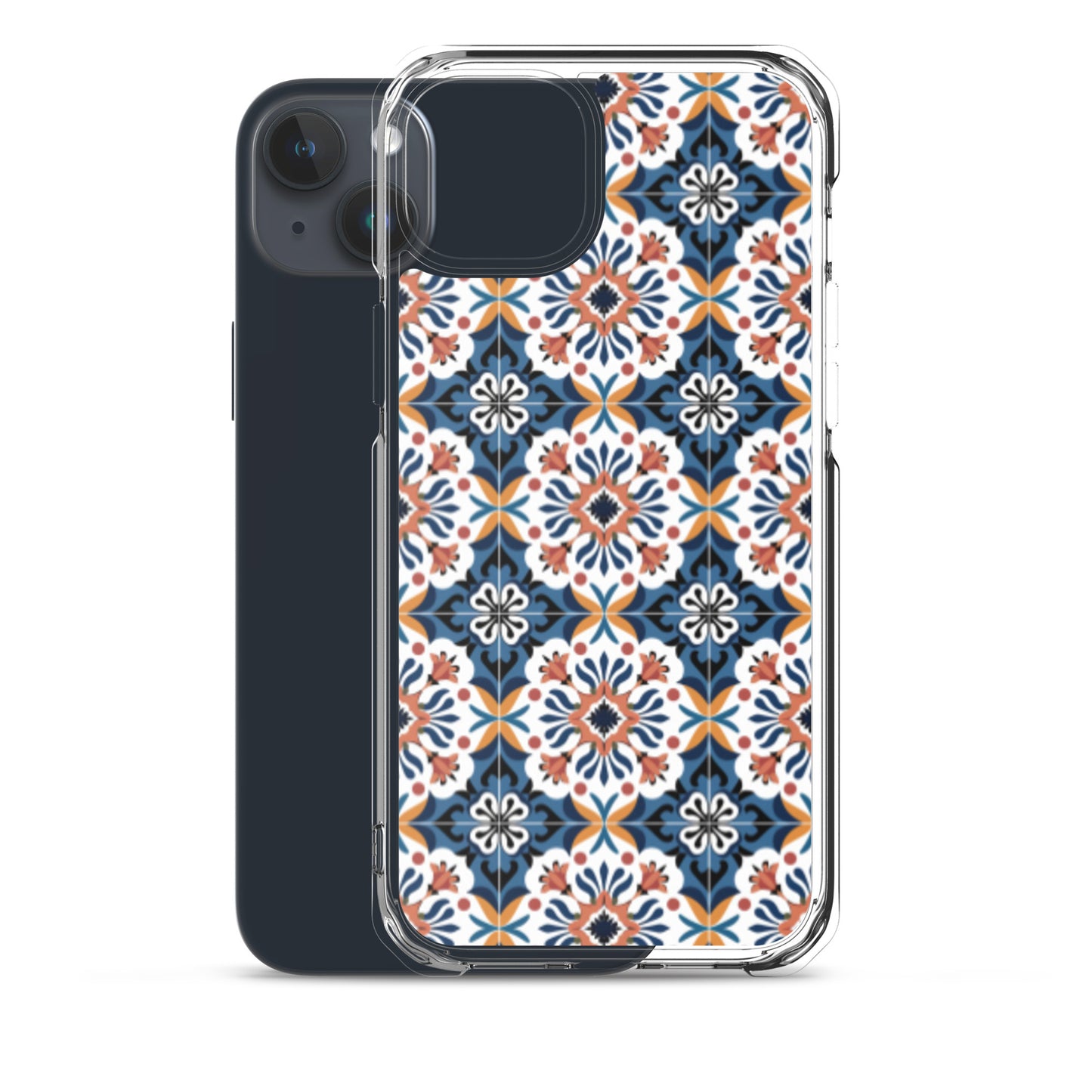 iPhone Case Classic Encaustic Tile Orange & Blue