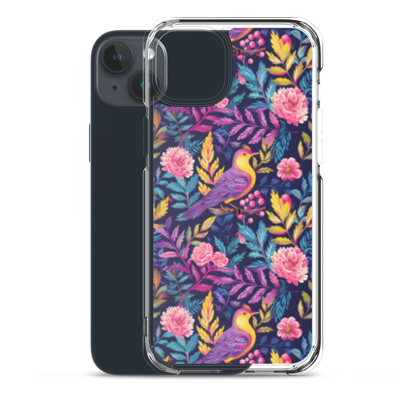 iPhone Case Colorful Flowers Plants and Birds