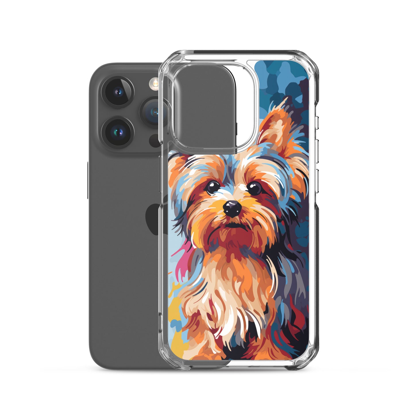iPhone Case Painted Yorkshire Terrier Blue