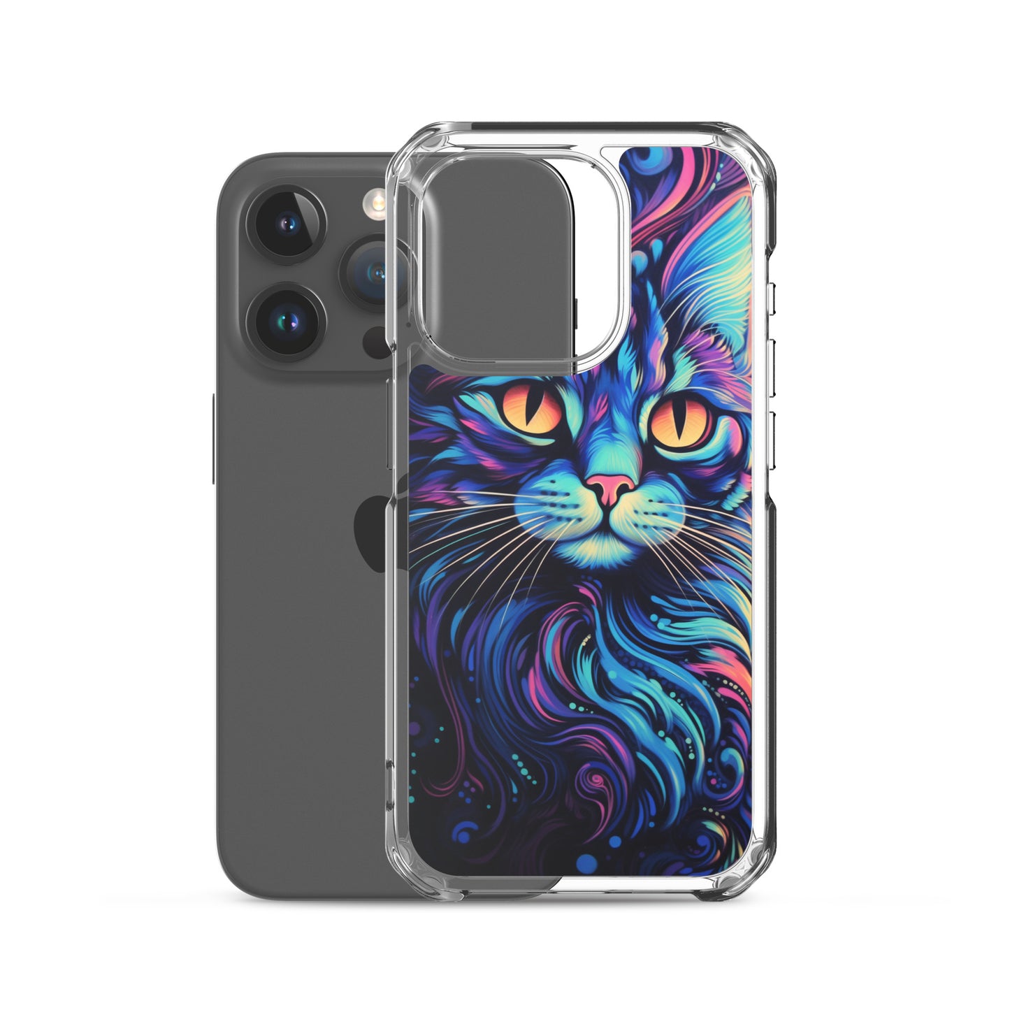 Blacklight Styled Cat iPhone Case