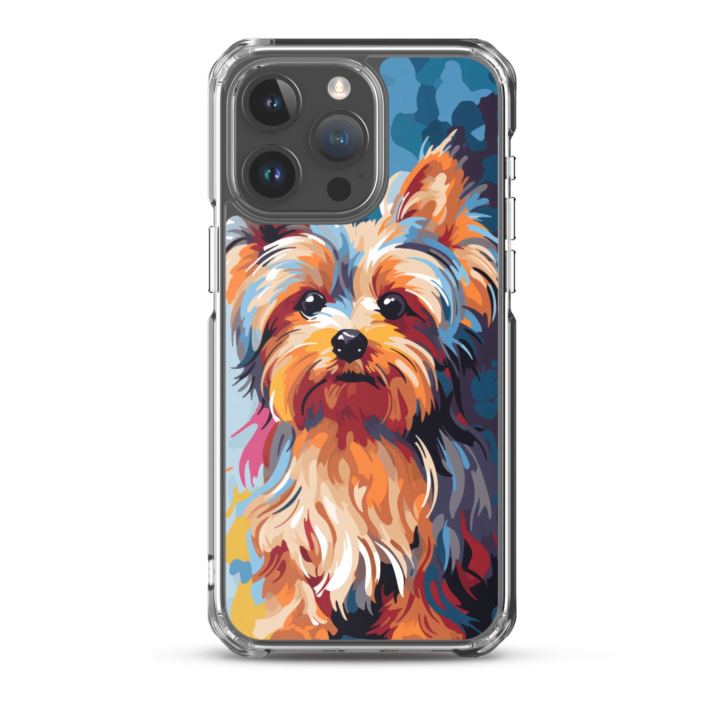 iPhone Case Painted Yorkshire Terrier Blue