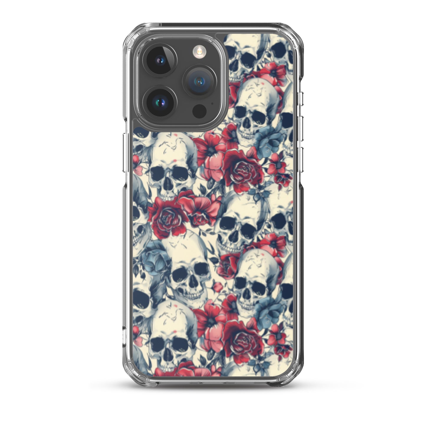 iPhone Case Skulls and Red Roses