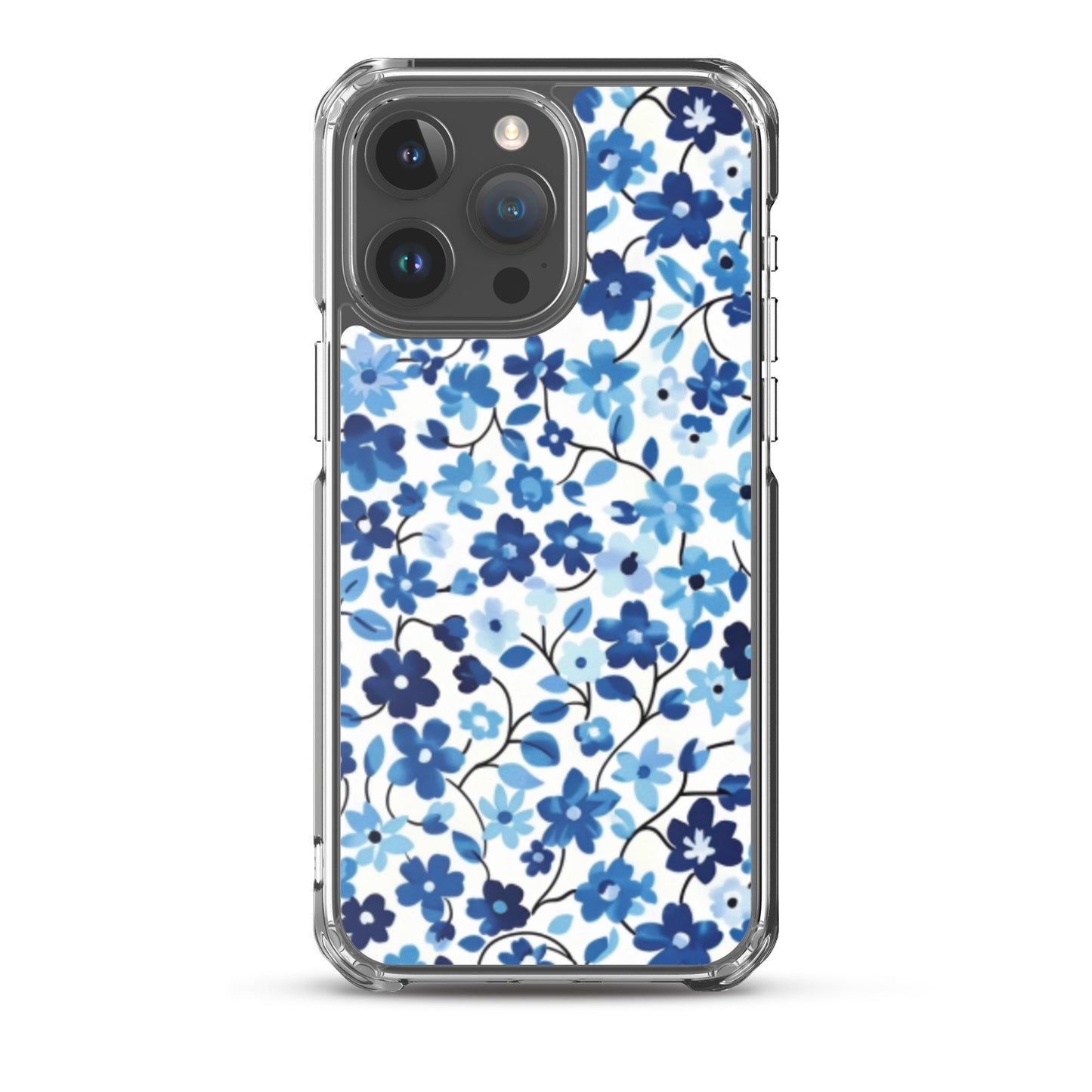 iPhone Case Blue Watercolor Flowers
