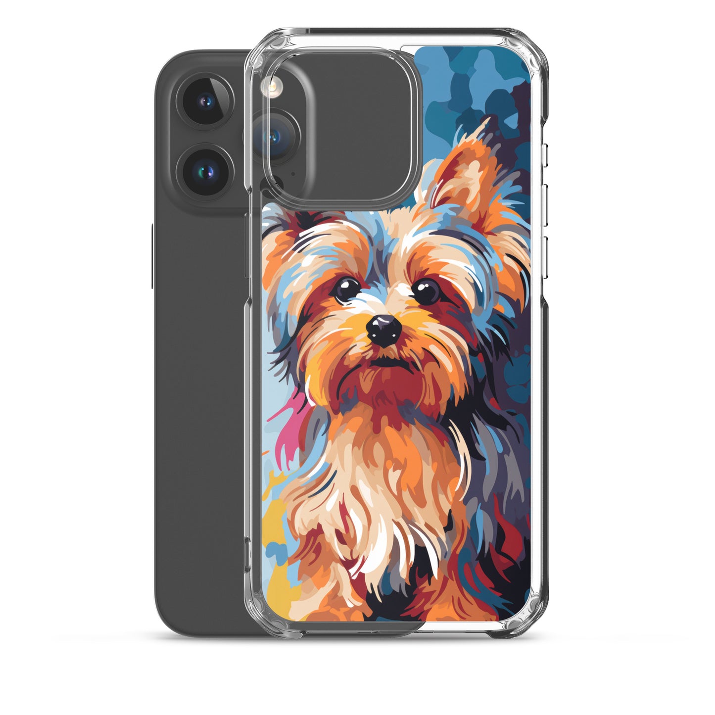 iPhone Case Painted Yorkshire Terrier Blue