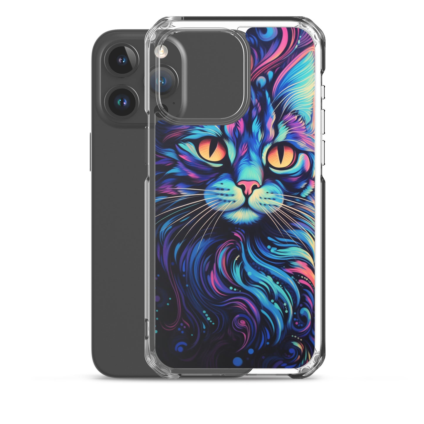 Blacklight Styled Cat iPhone Case