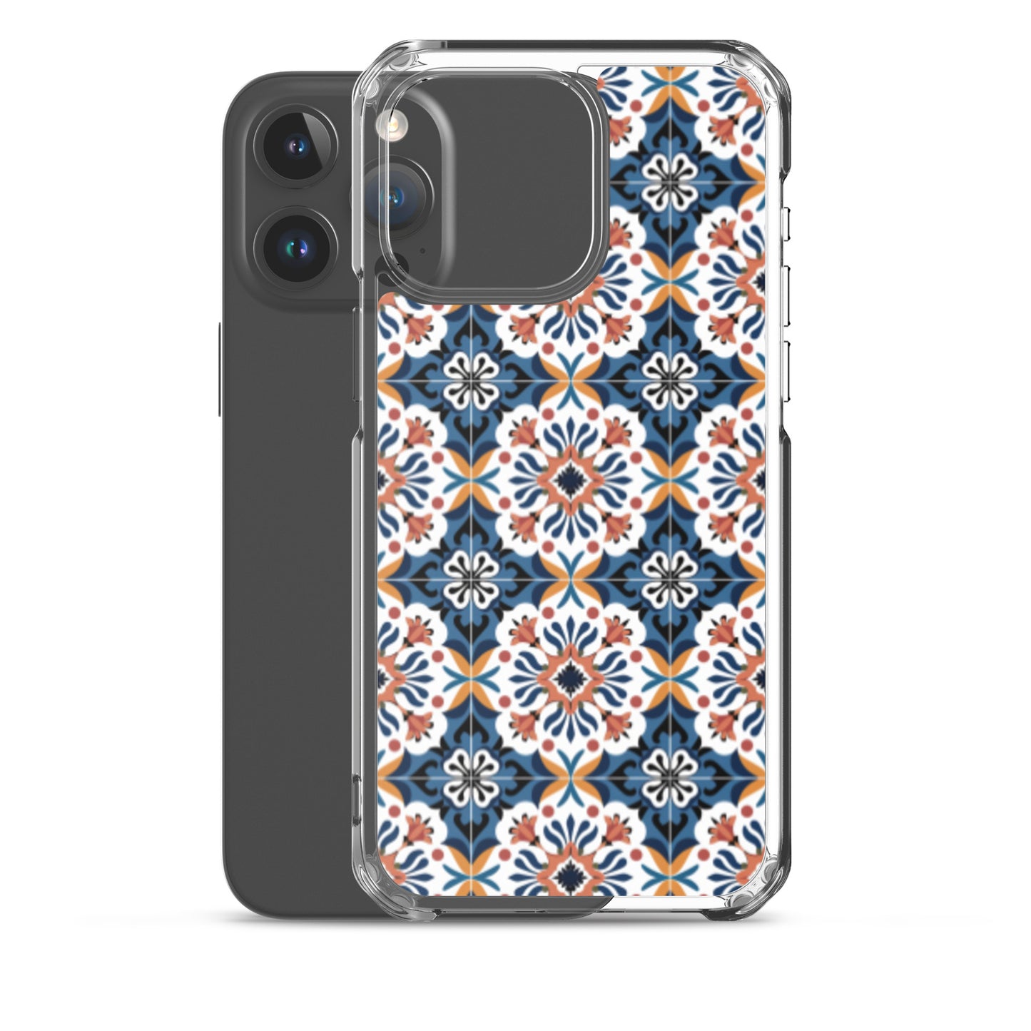 iPhone Case Classic Encaustic Tile Orange & Blue