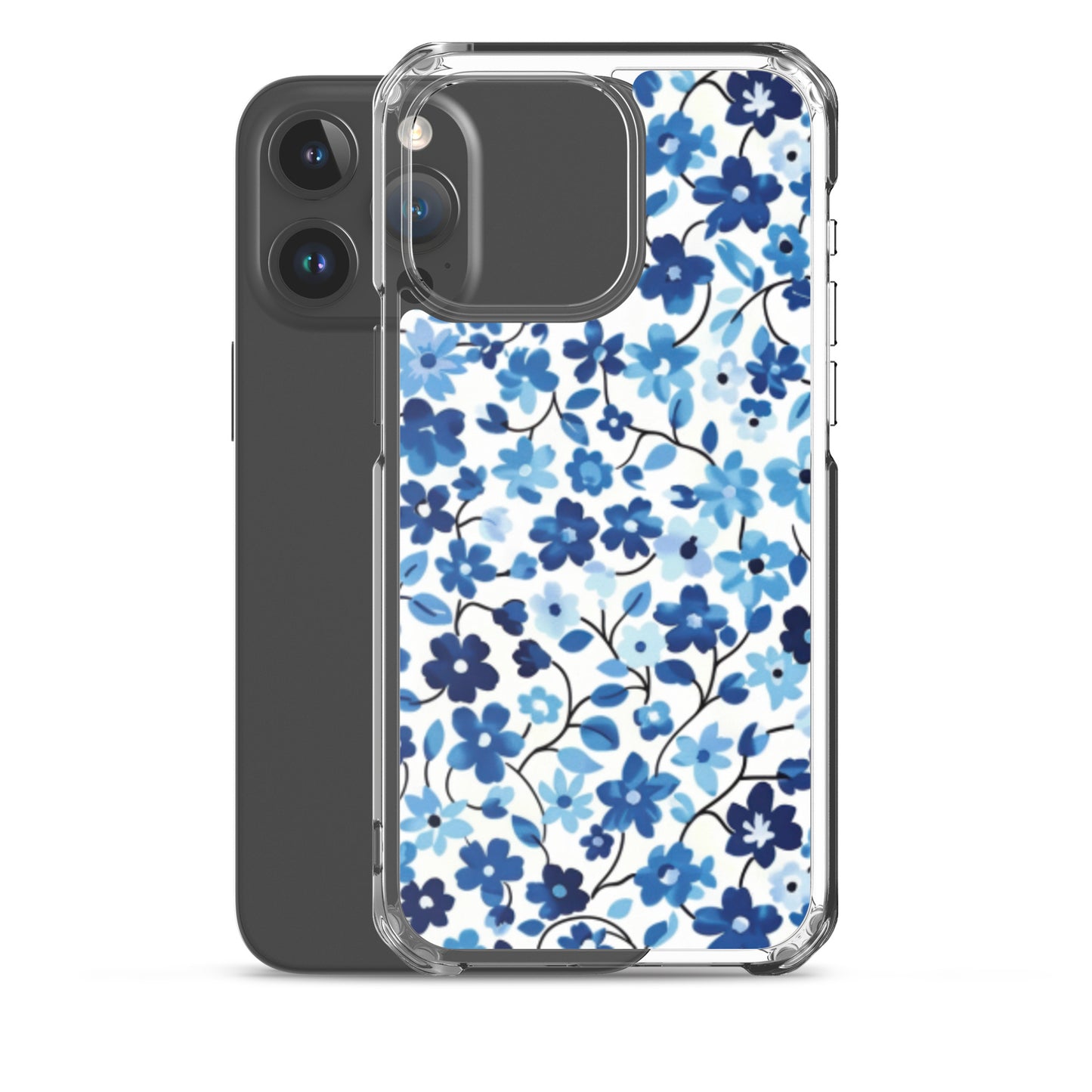 iPhone Case Blue Watercolor Flowers