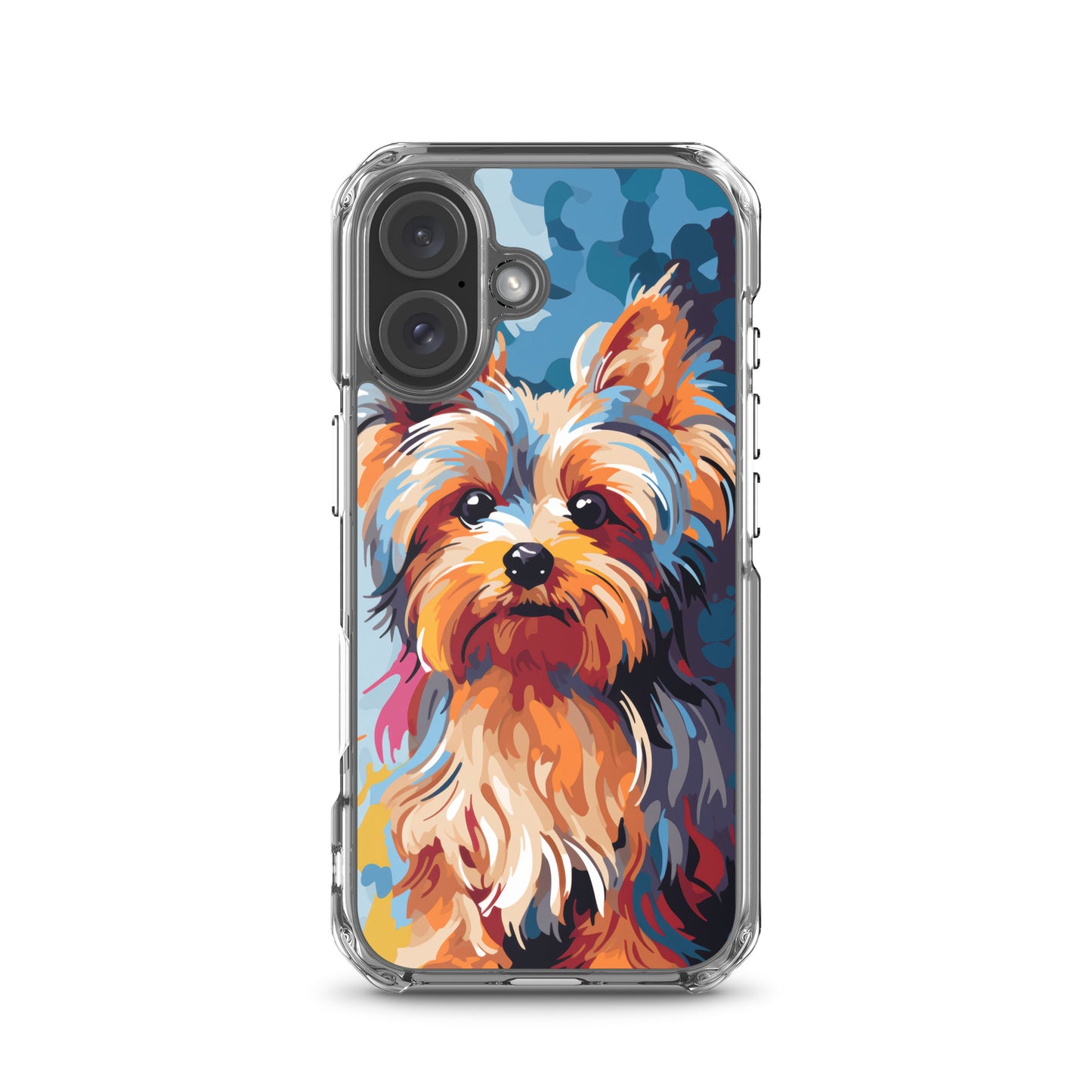 iPhone Case Painted Yorkshire Terrier Blue