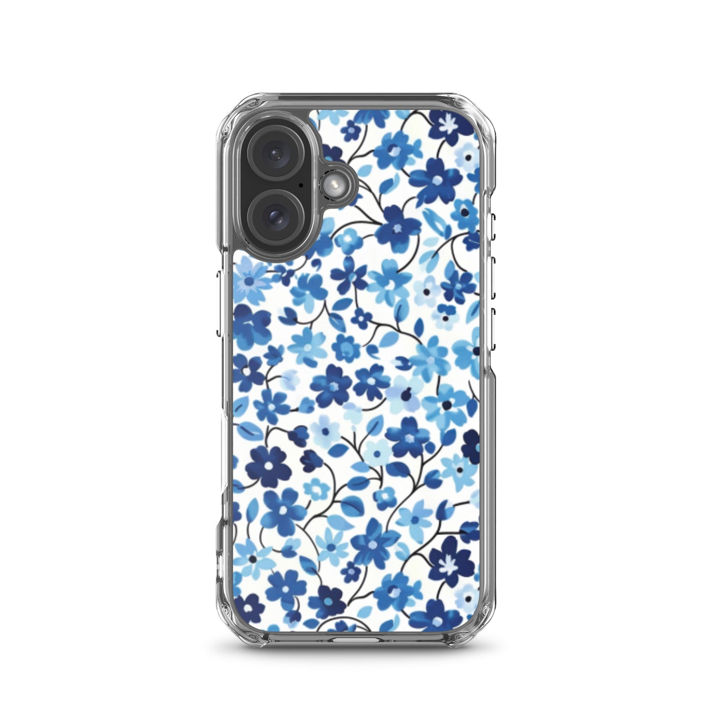iPhone Case Blue Watercolor Flowers