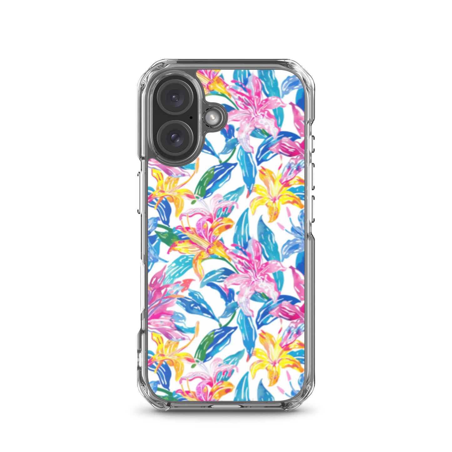 iPhone Case Colorful Floral Watercolor Blue Yellow Pink