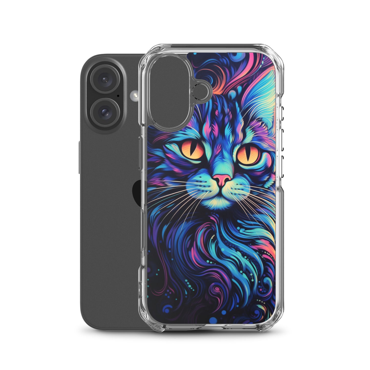 Blacklight Styled Cat iPhone Case