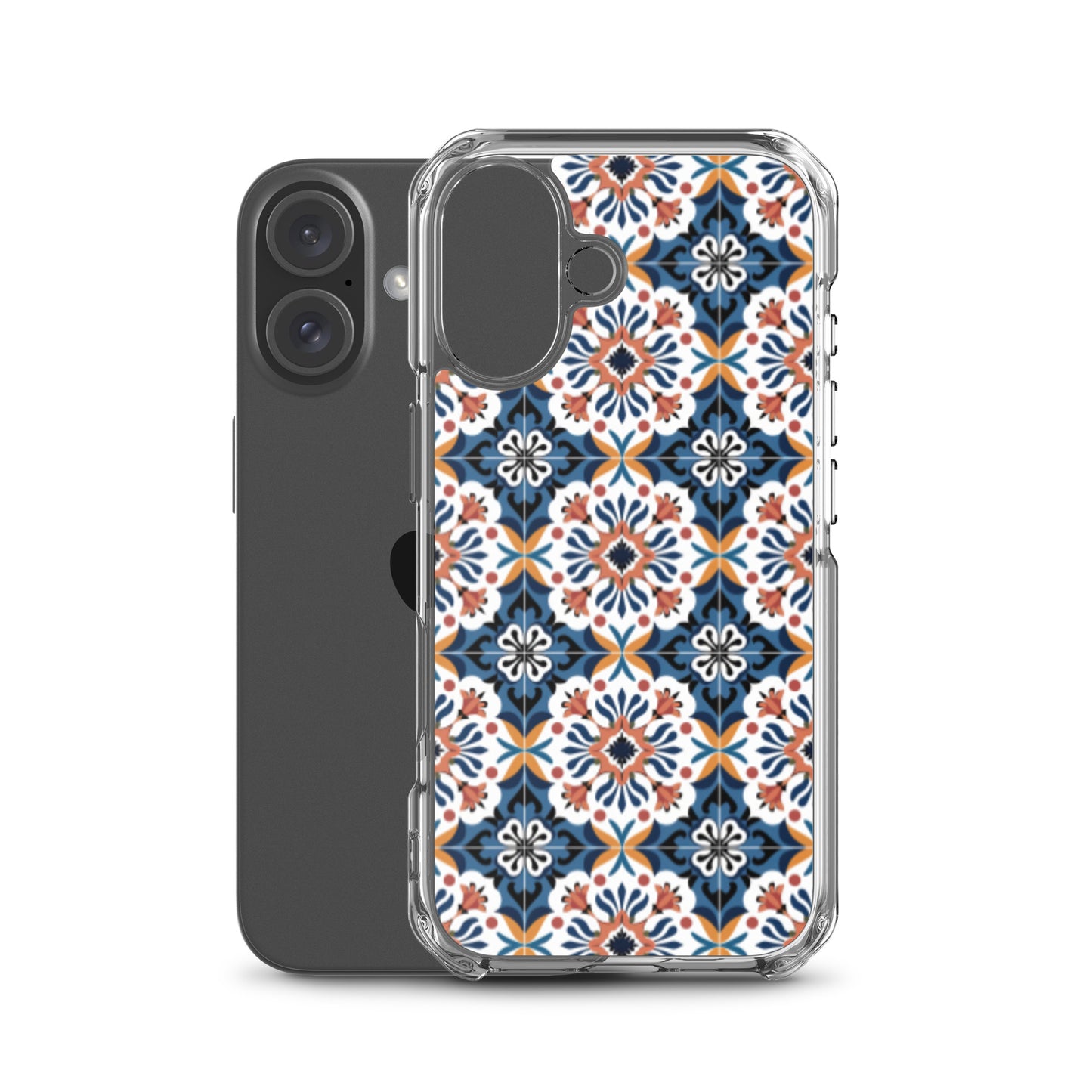 iPhone Case Classic Encaustic Tile Orange & Blue