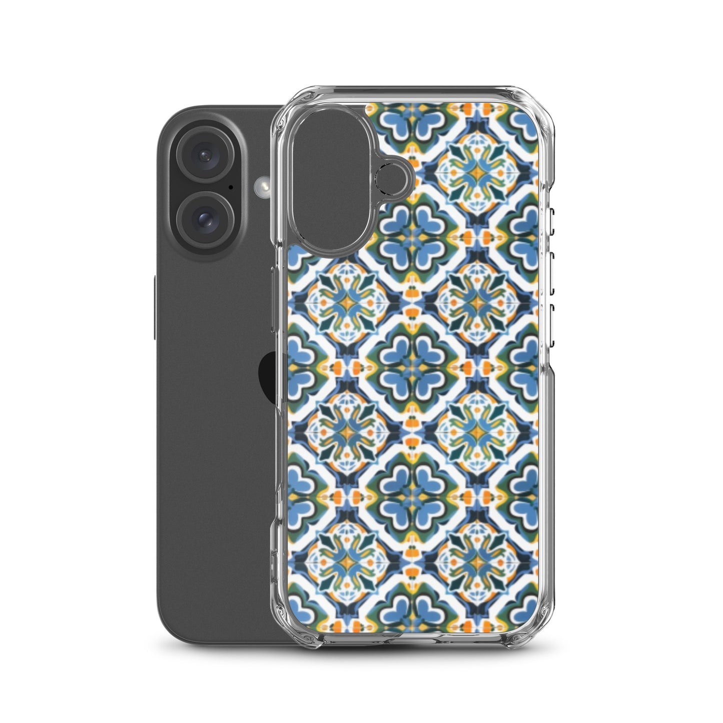 iPhone Case Colorful Andalusian Ceramic Tile Green Blue Orange