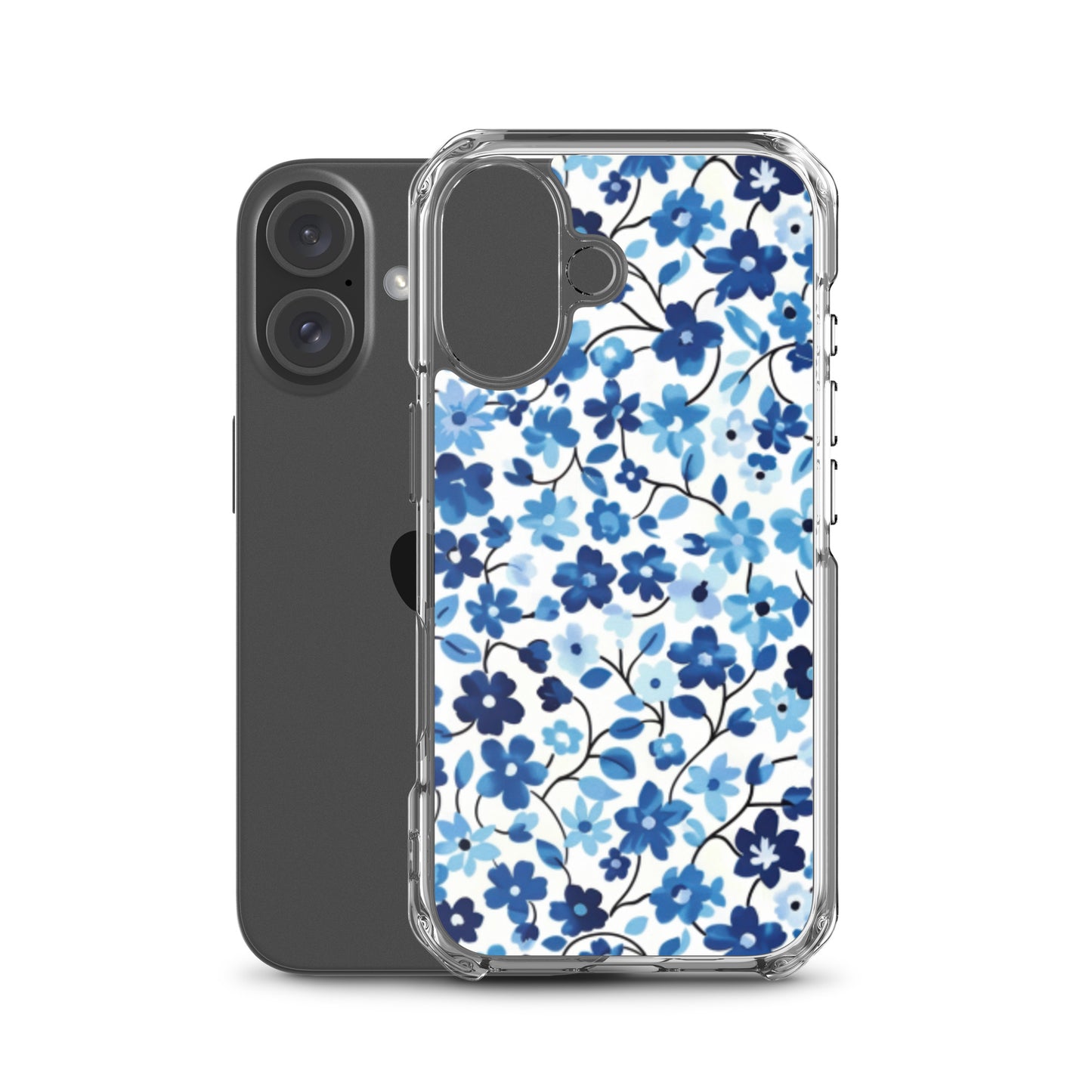 iPhone Case Blue Watercolor Flowers