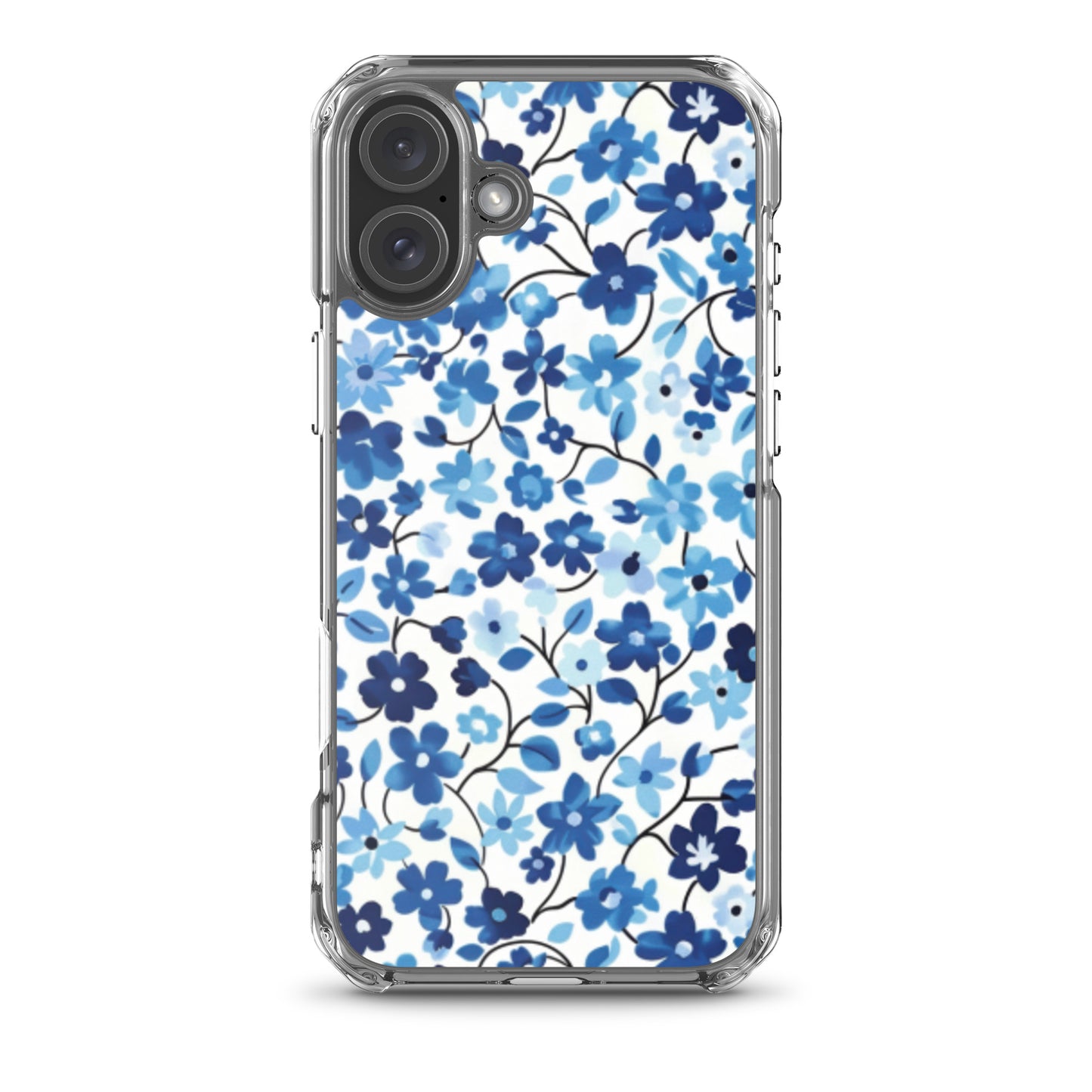 iPhone Case Blue Watercolor Flowers