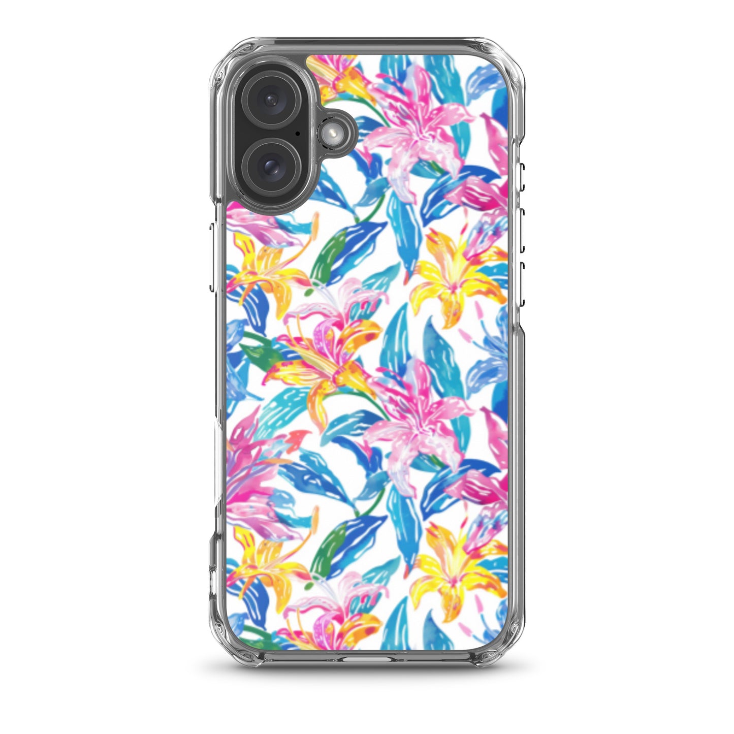 iPhone Case Colorful Floral Watercolor Blue Yellow Pink