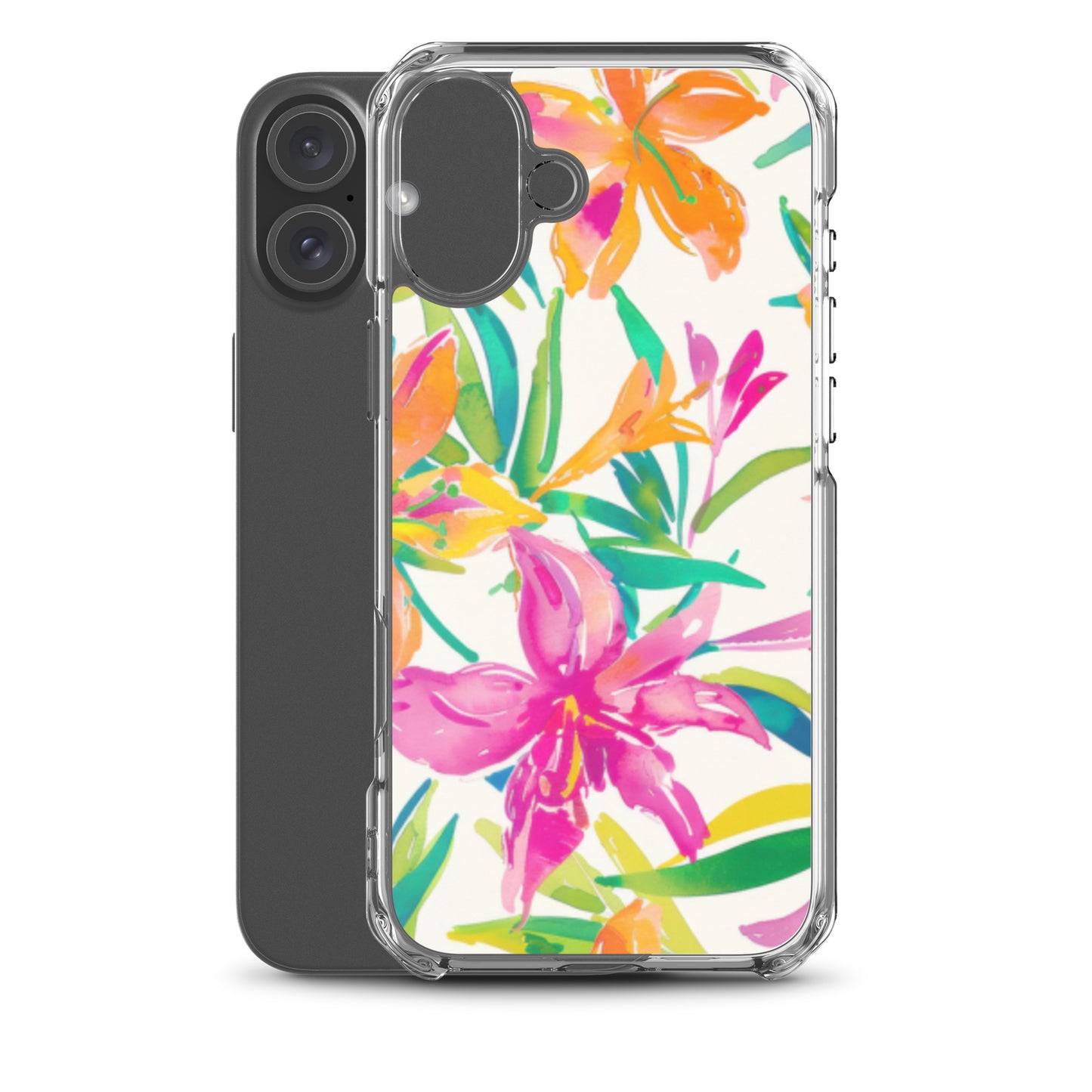 iPhone Case Colorful Floral Watercolor Pink Orange
