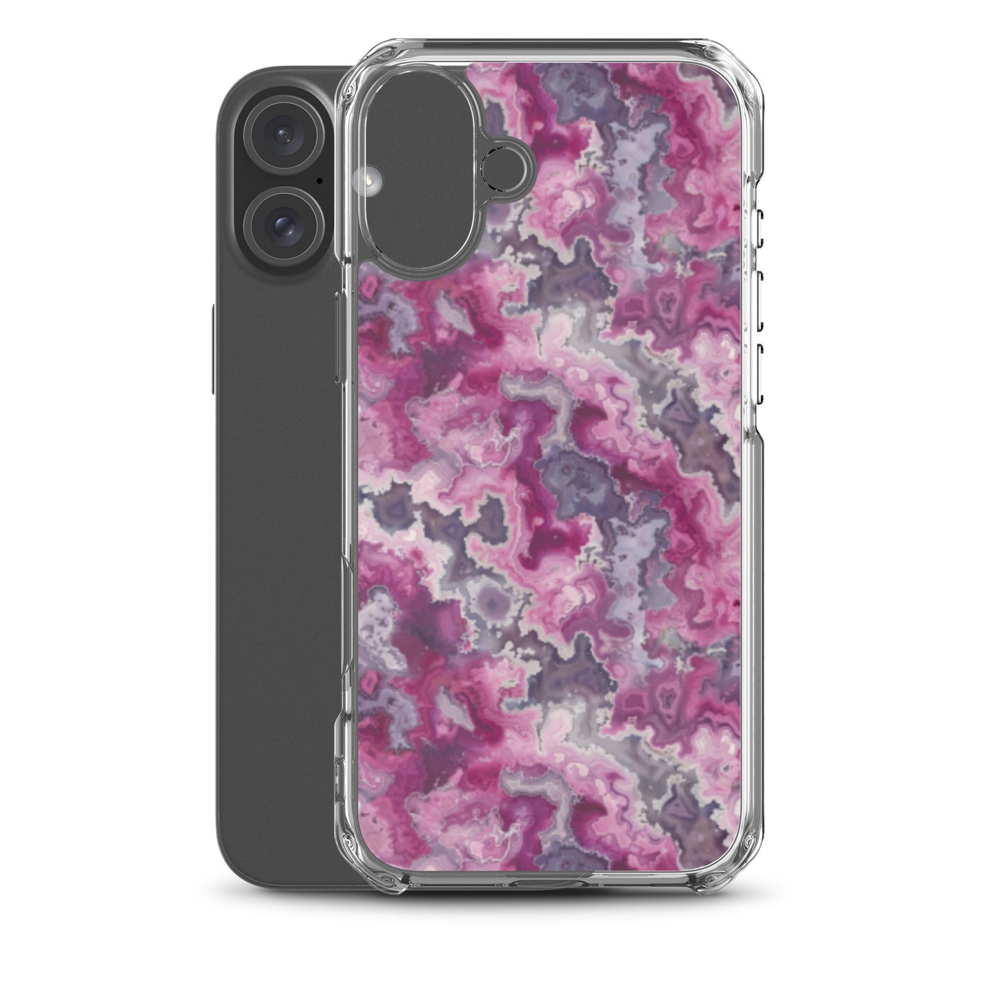 iPhone Case Pink Moss Agate Pattern