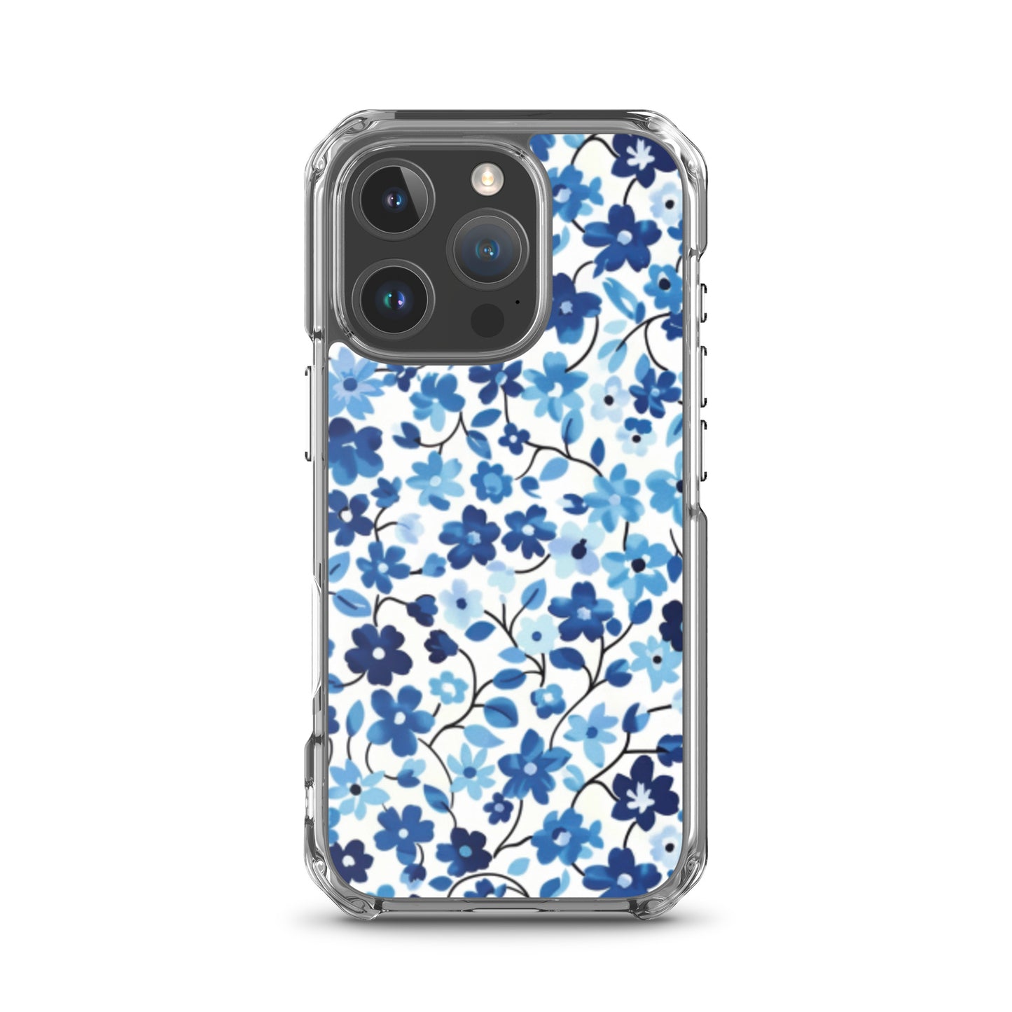 iPhone Case Blue Watercolor Flowers
