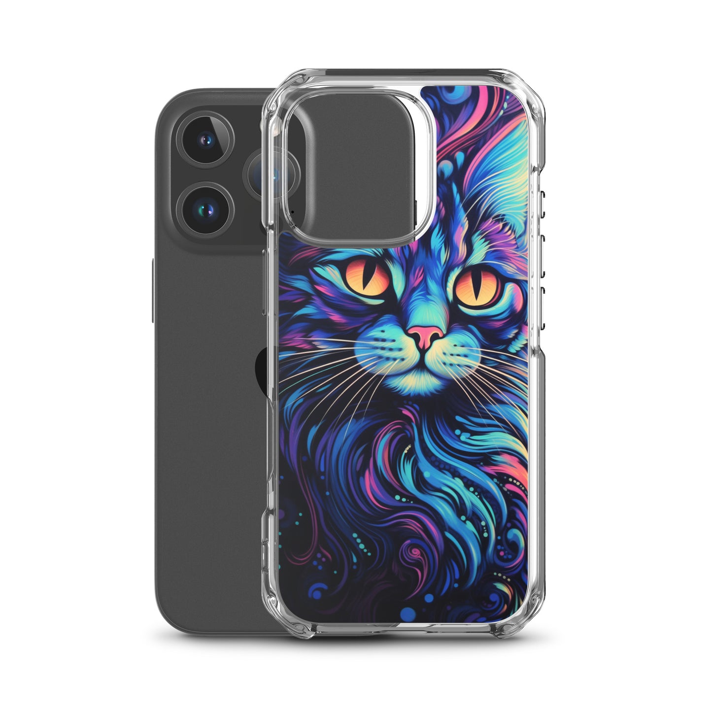 Blacklight Styled Cat iPhone Case