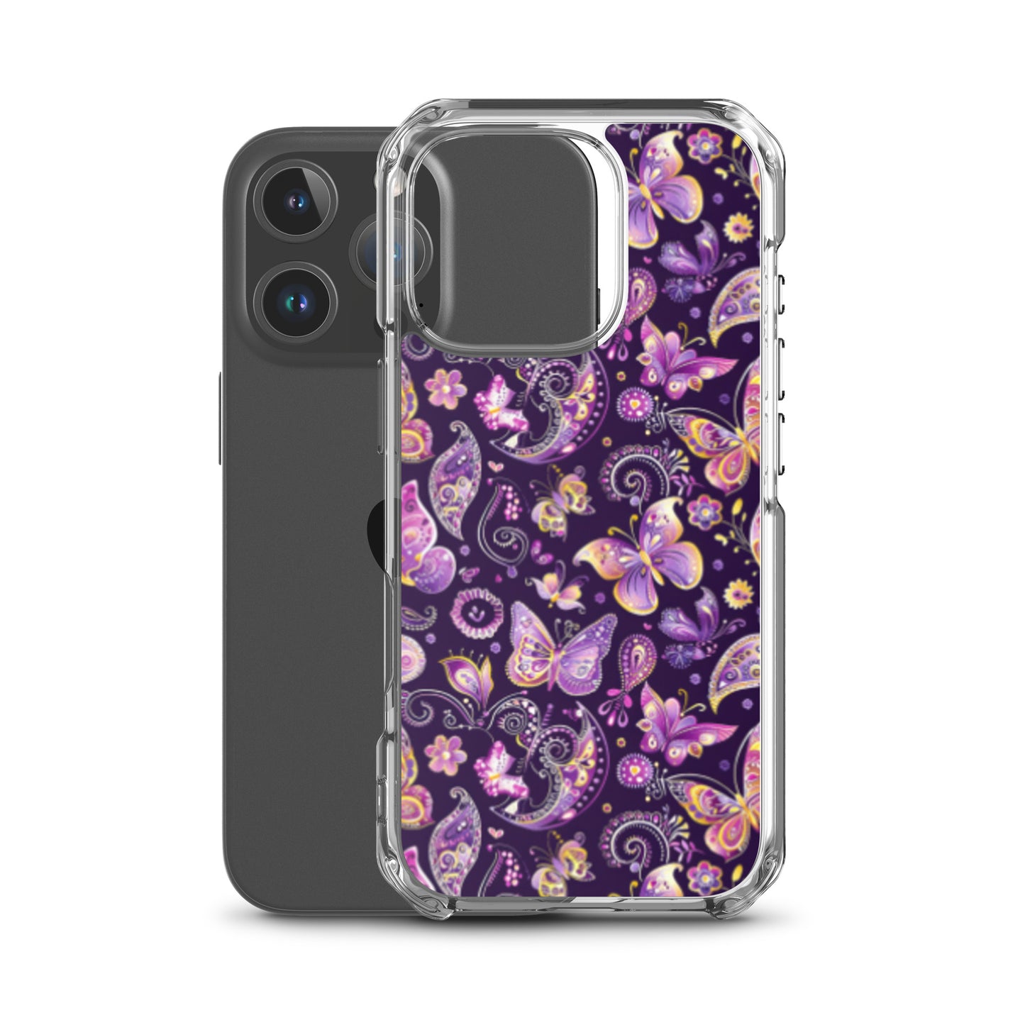 iPhone Case Purple Butterfly Paisley