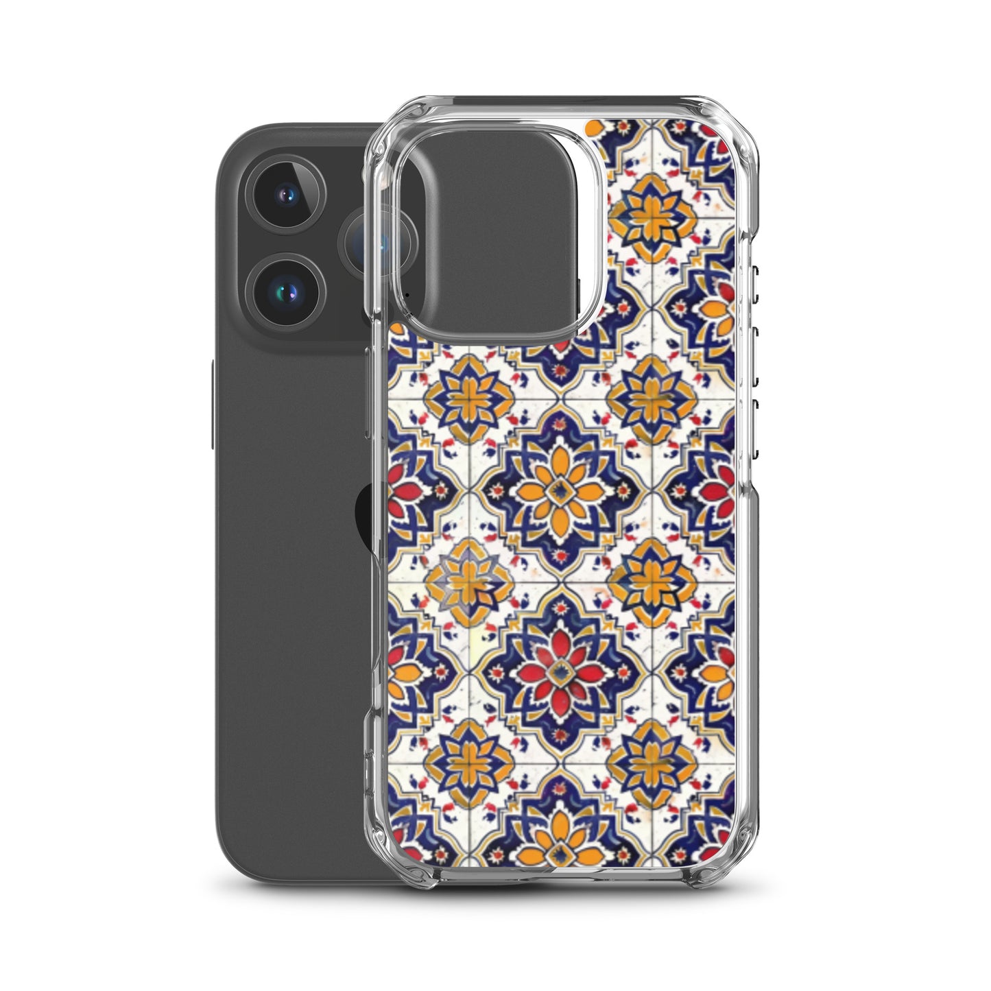 iPhone Case Colorful Andalusian Ceramic Tile Blue Orange Red