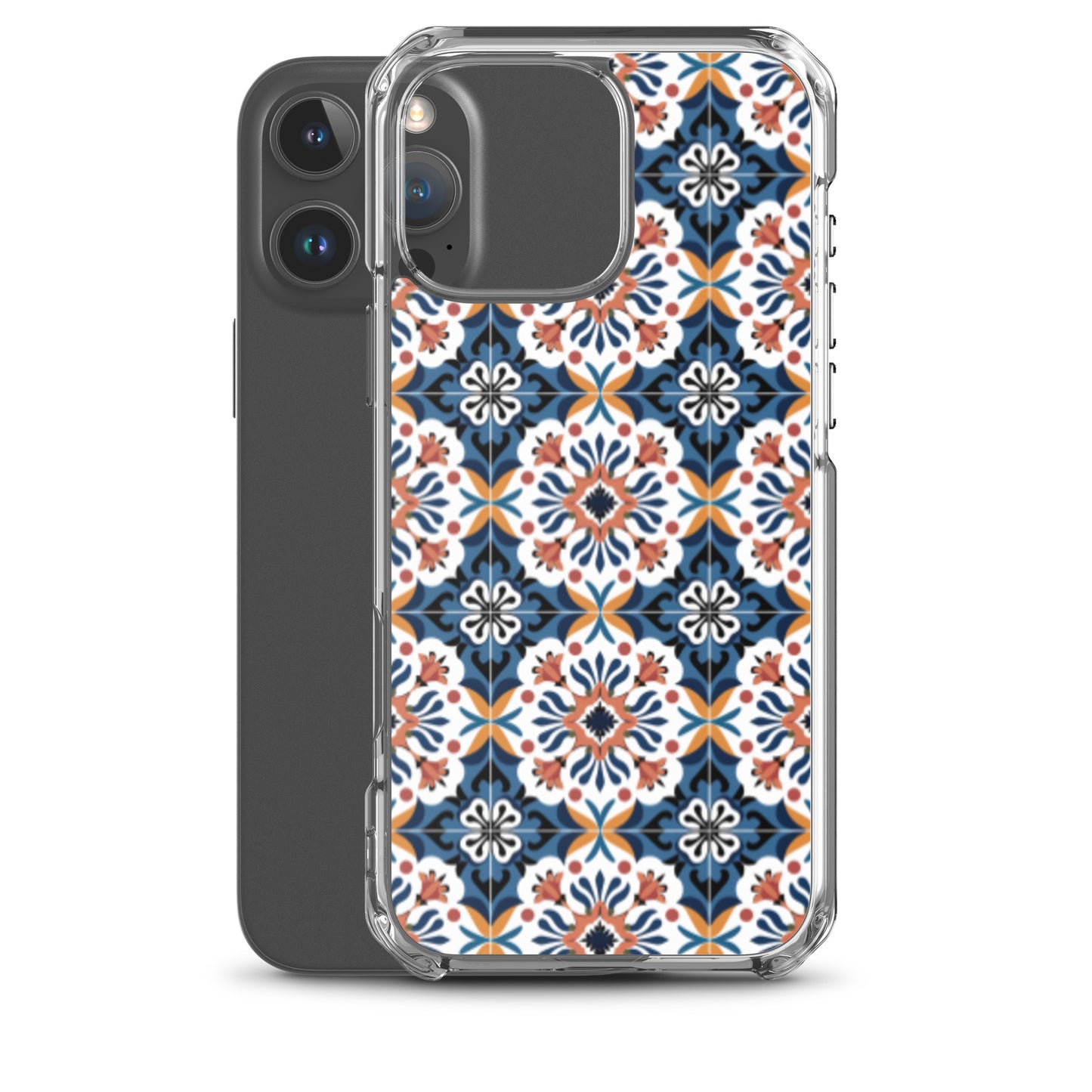 iPhone Case Classic Encaustic Tile Orange & Blue