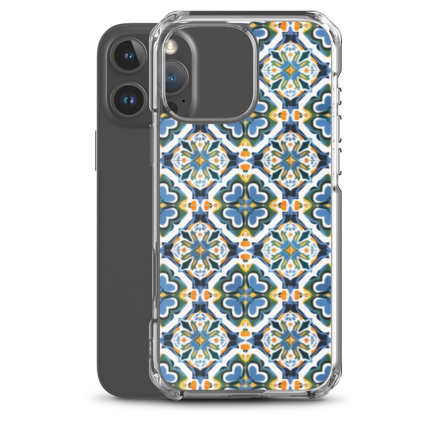 iPhone Case Colorful Andalusian Ceramic Tile Green Blue Orange